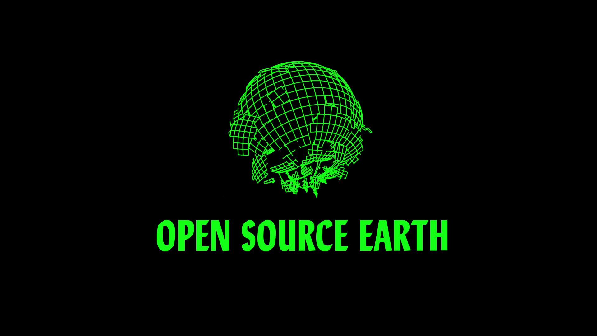 tech, minimalism, open source, grid, sphere, simple background, green, black background, HD Wallpaper