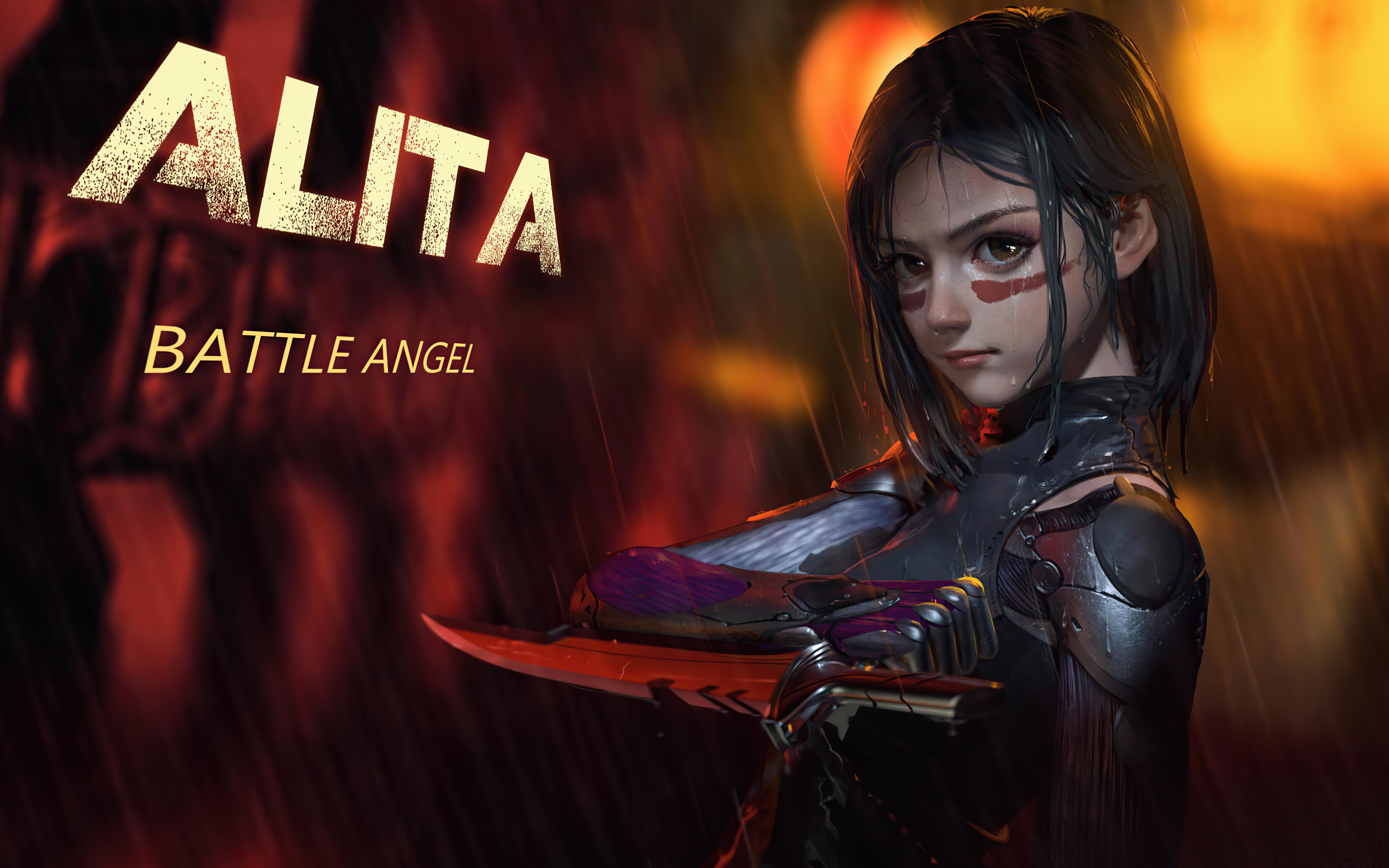 Alita, Alita: Battle Angel, Battle Angel Alita, digital art, artwork, knife, anime, HD Wallpaper