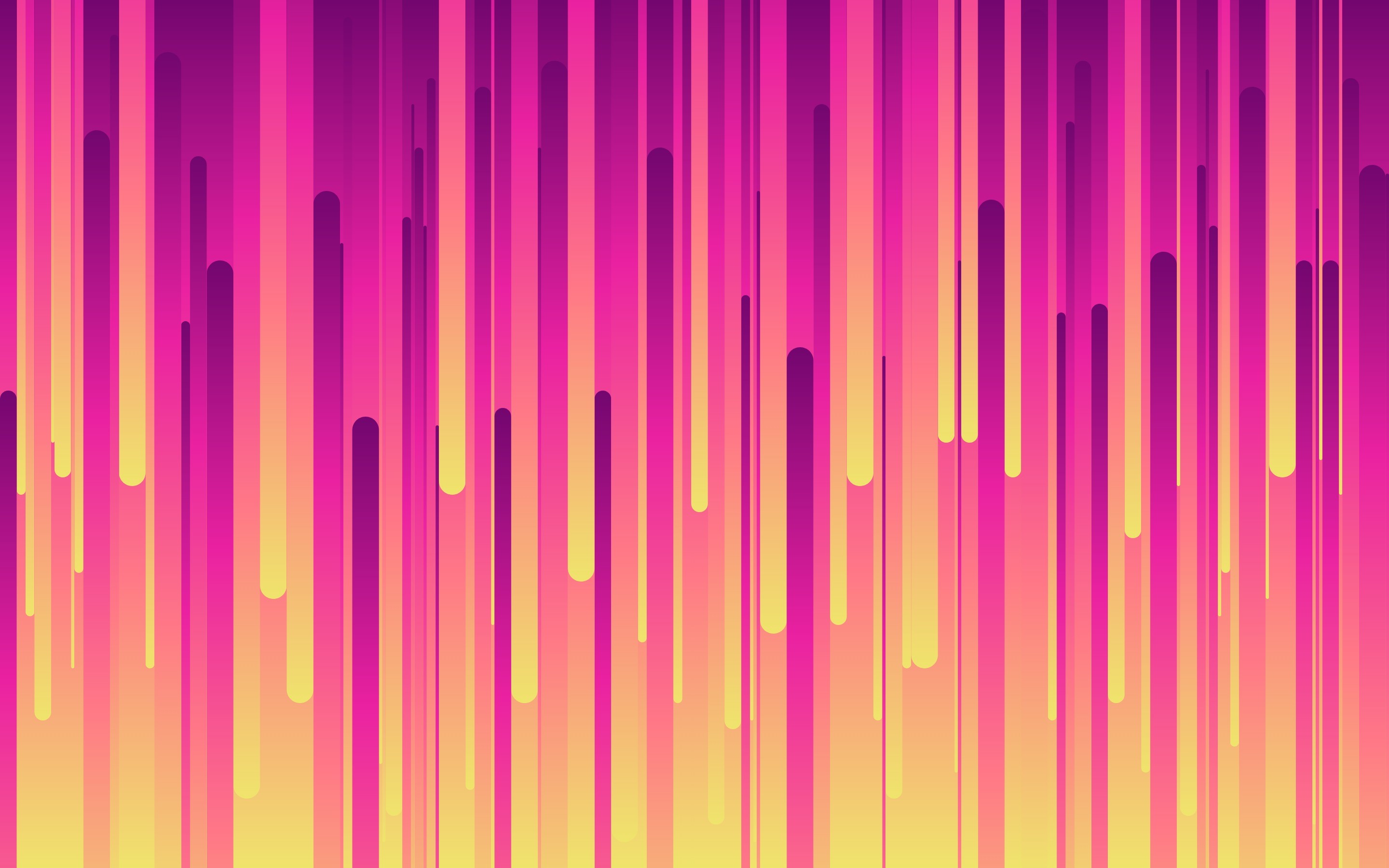 abstract, lines, yellow, pink, HD Wallpaper