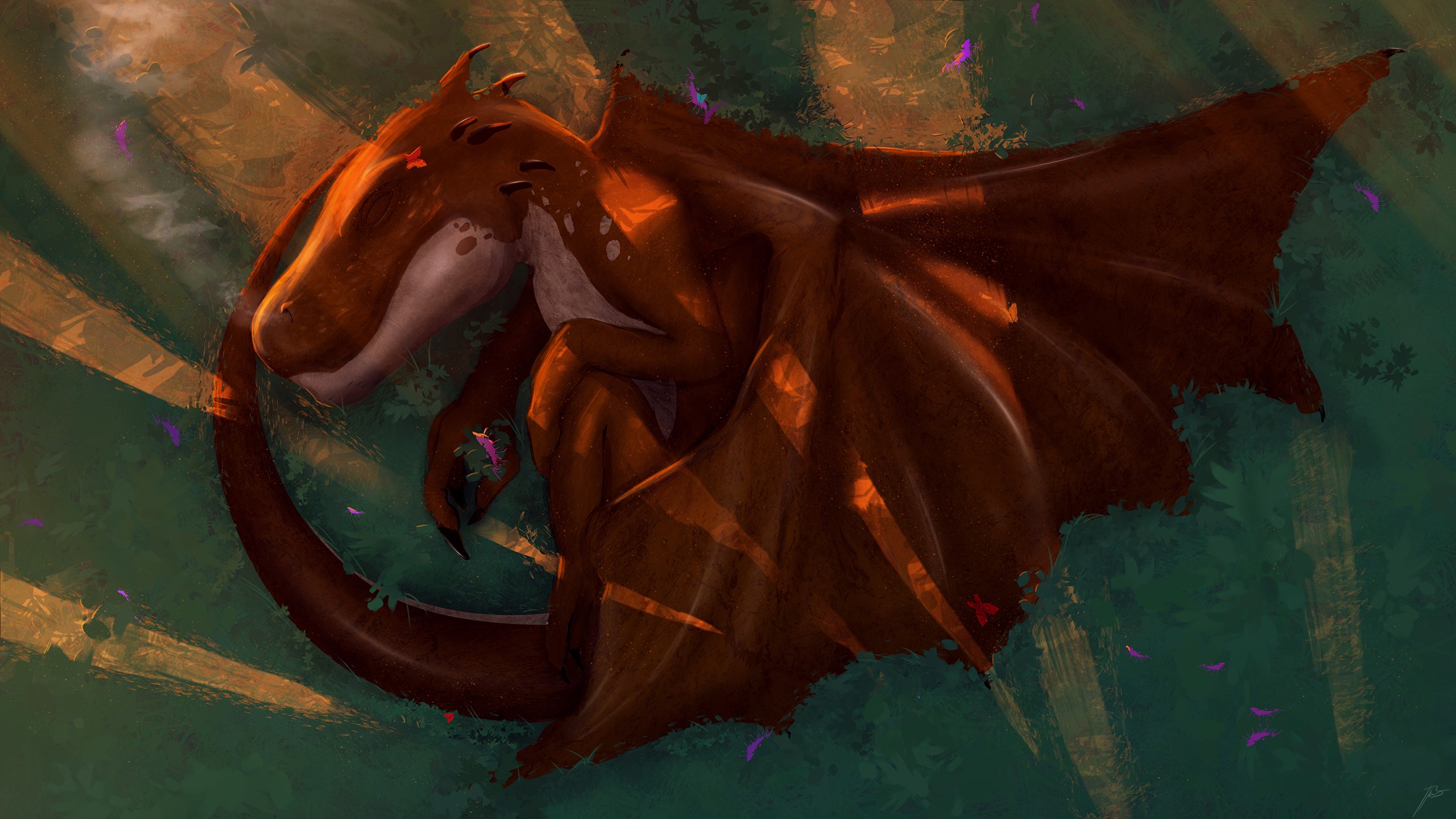 JoeyJazz, fantasy art, dragon, sleeping, HD Wallpaper