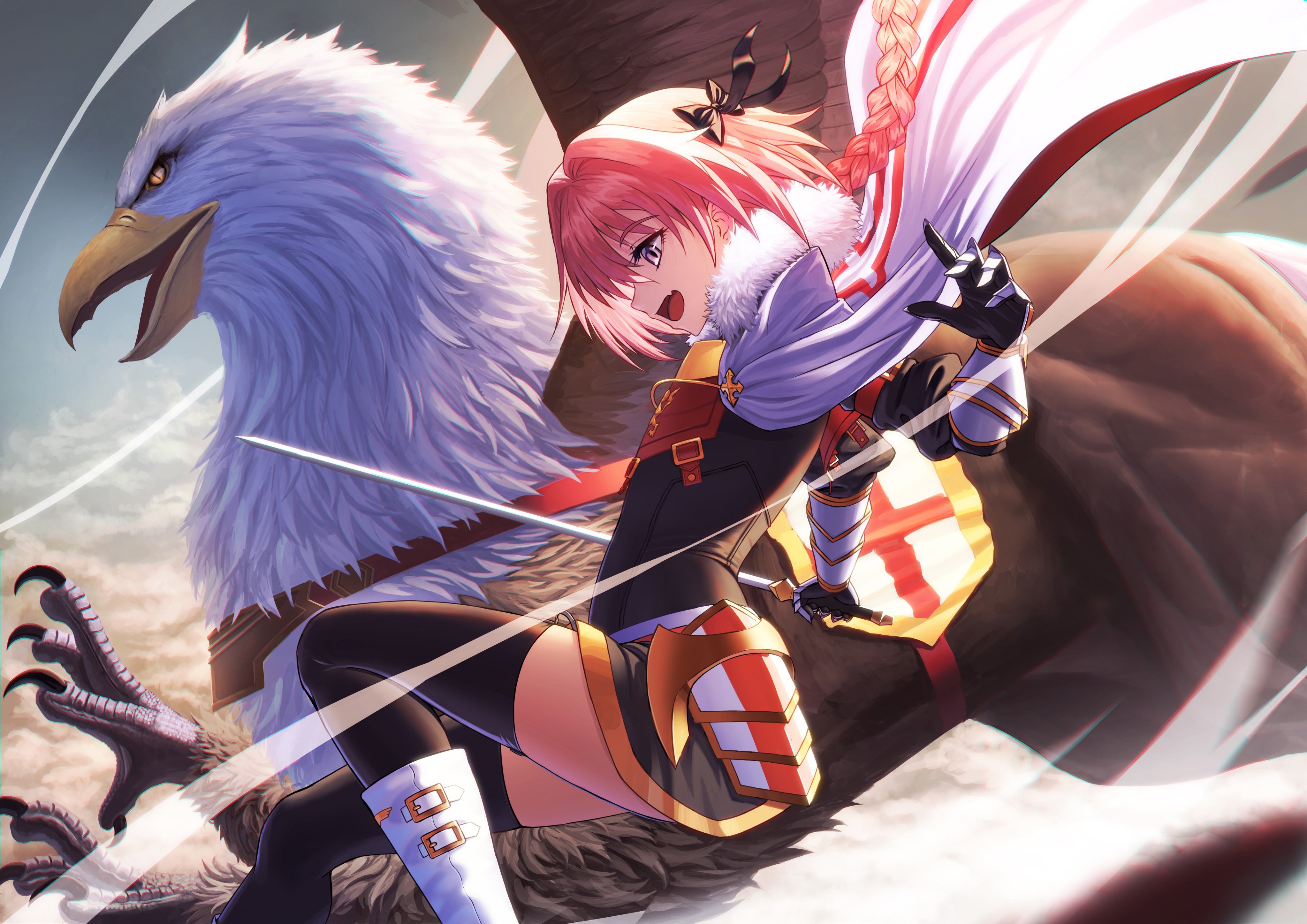 Wallpaper ID: 127790 / Astolfo (Fate/Apocrypha), Fate Series, pink hair,  anime boys, Griffins, cape, thigh high socks, anime free download