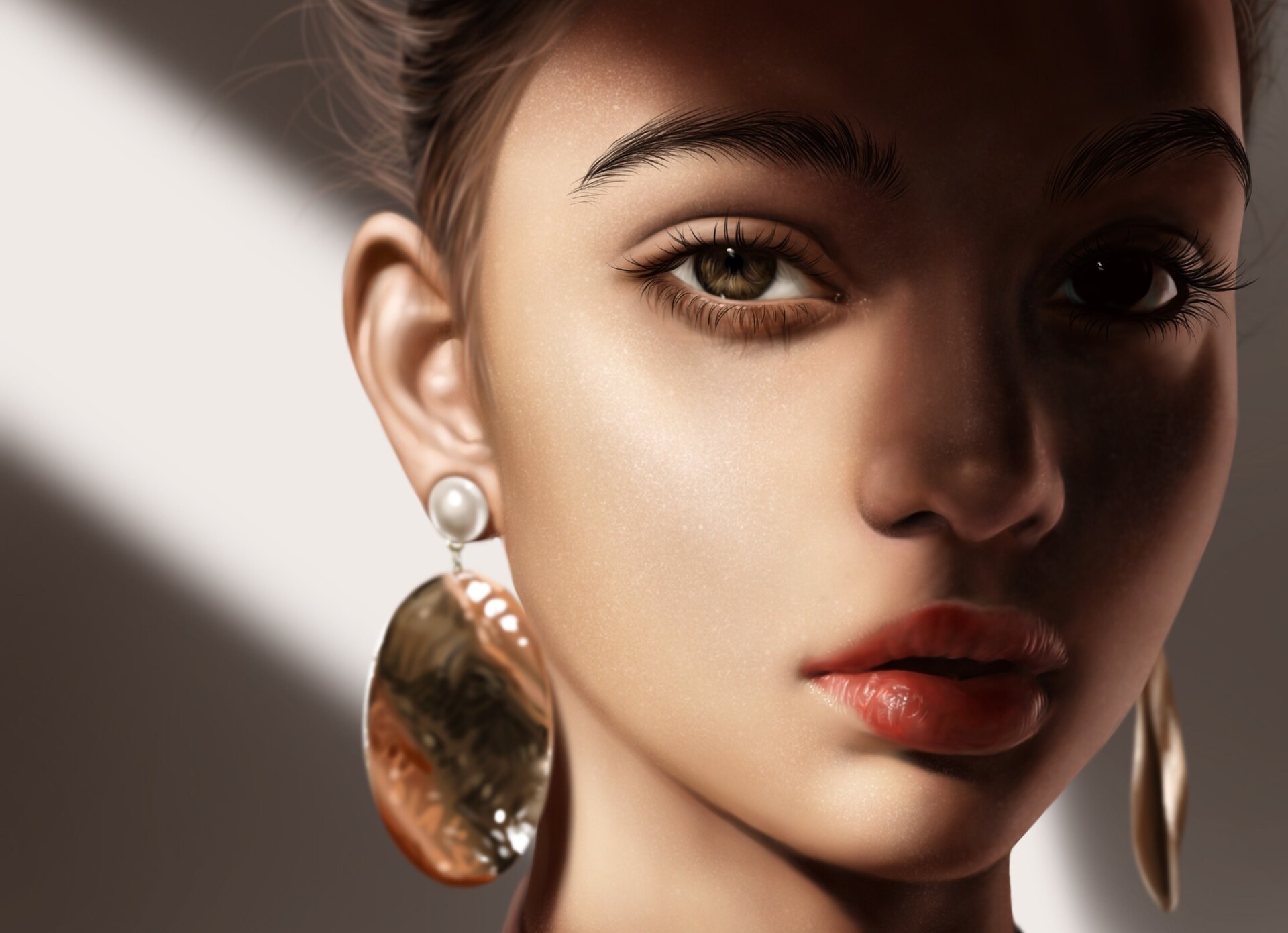 artwork, face, women, portrait, makeup, HD Wallpaper