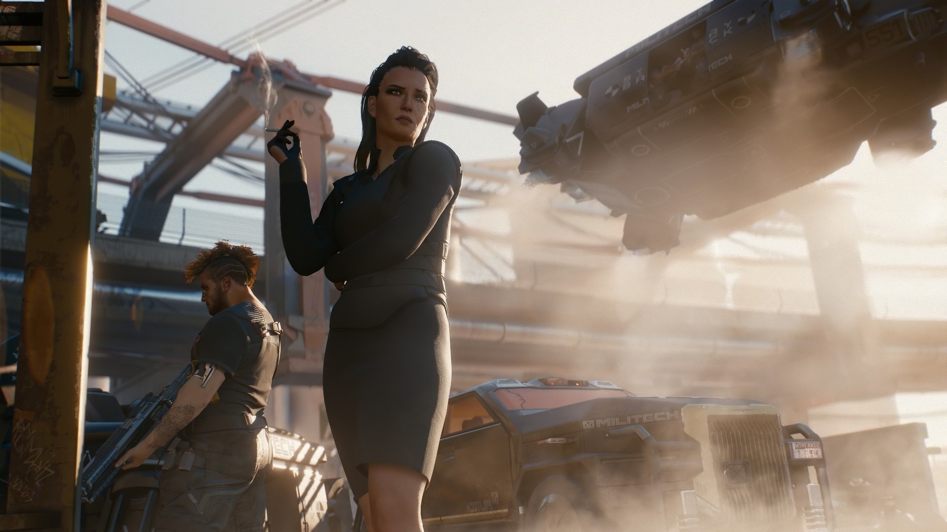 digital art, Cyberpunk 2077, women, low-angle, CD Projekt RED, HD Wallpaper
