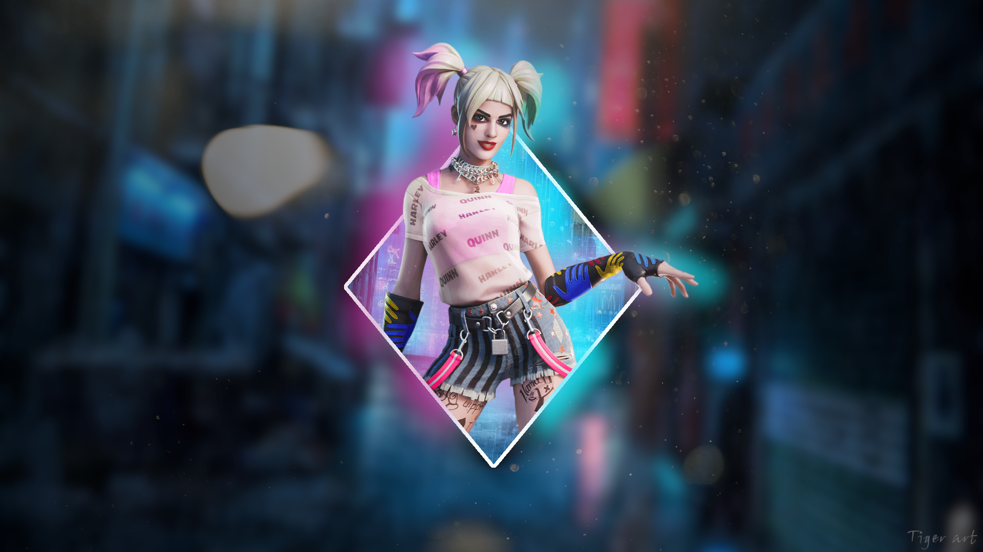 Harley Quinn, Fortnite, picture-in-picture, HD Wallpaper