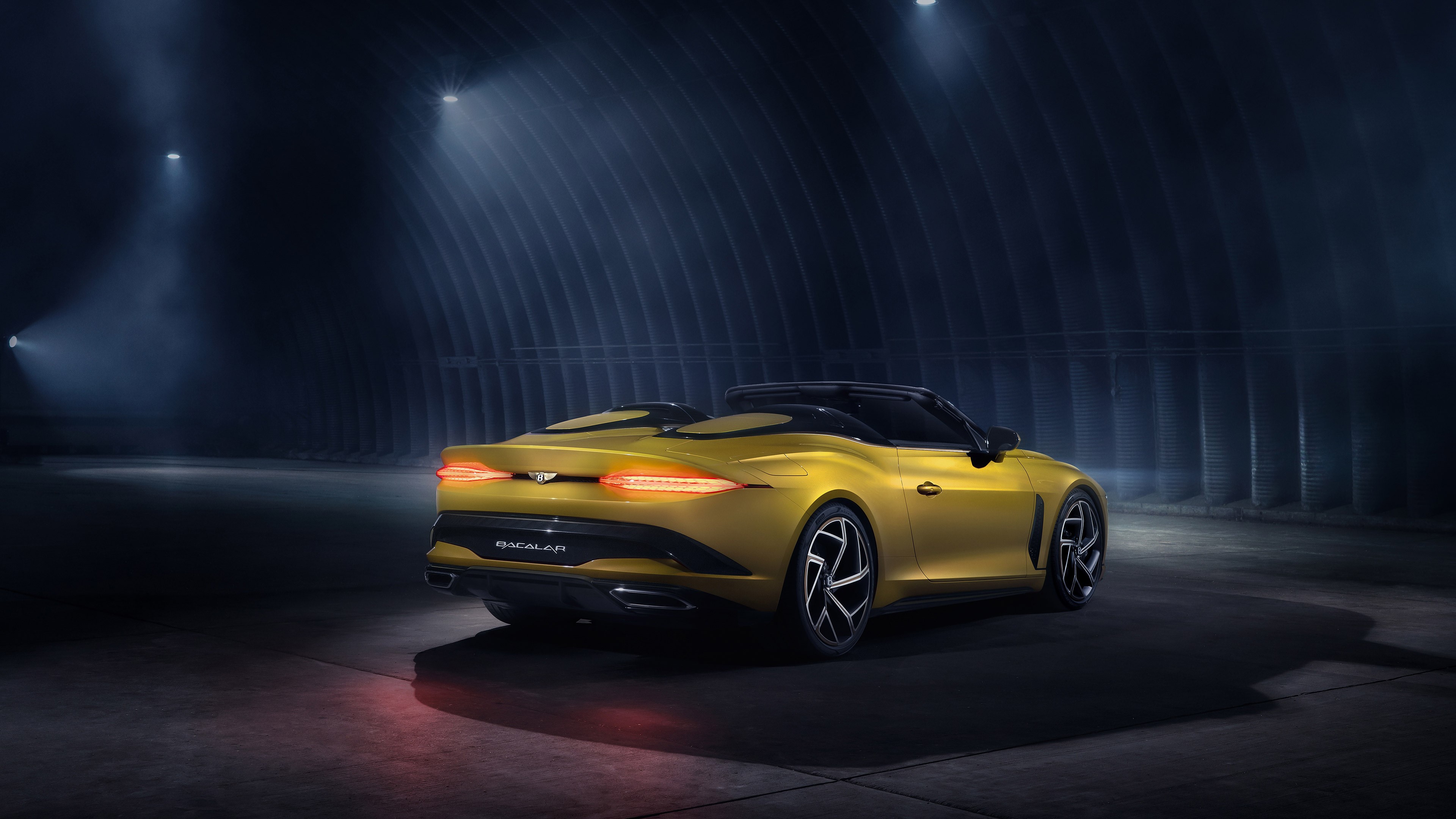 Bentley Mulliner Bacalar, car, vehicle, low light, Convertible, spotlights, HD Wallpaper