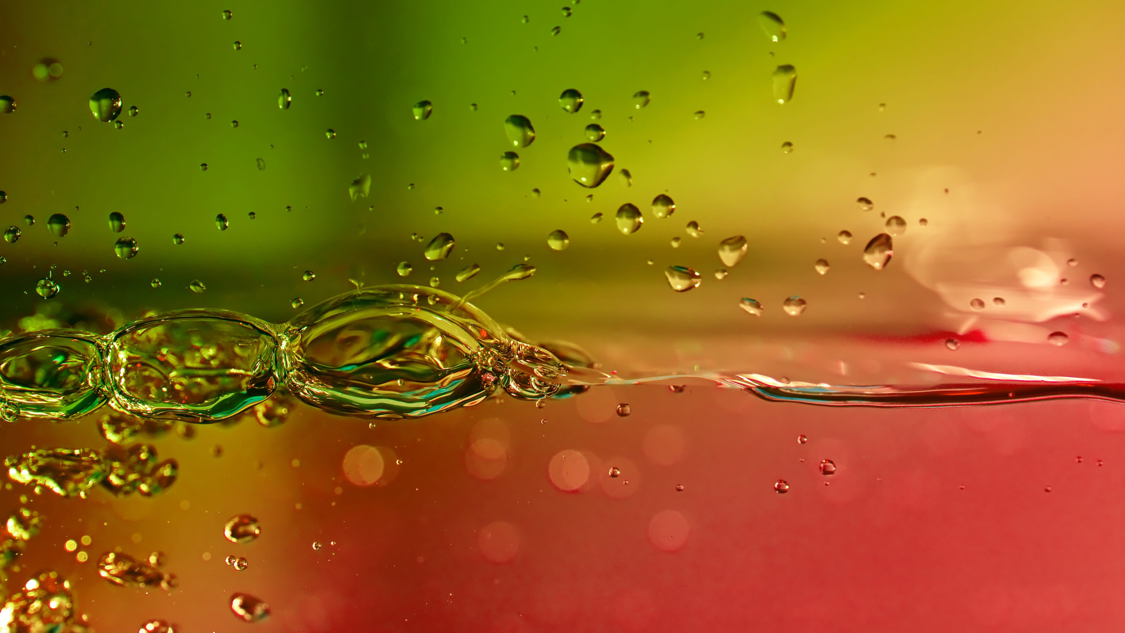 splash, water, bubbles, gradient, multicolored, 4k, HD Wallpaper