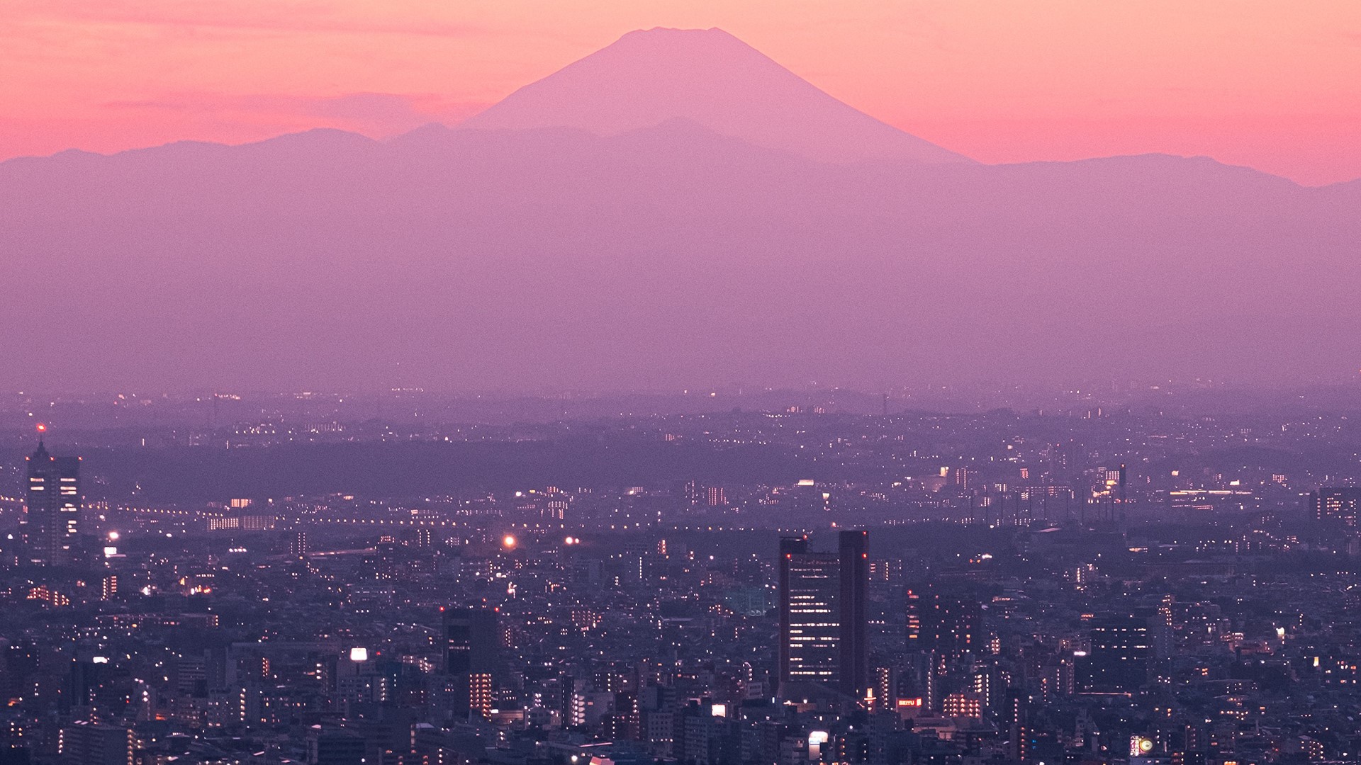 photography, building, lights, Japan, clouds, HD Wallpaper
