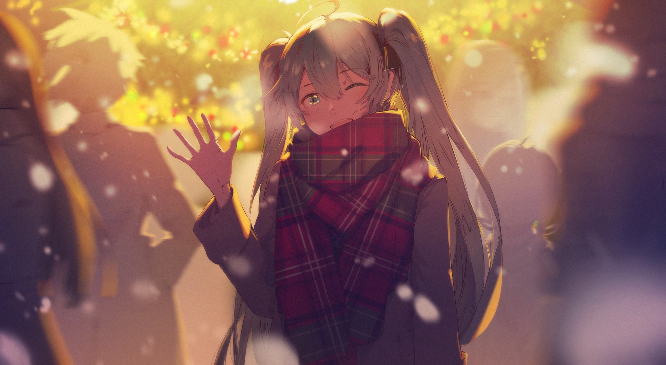 Vocaloid, Hatsune Miku, hua ben wuming, green eyes, twintails, long hair, anime, HD Wallpaper