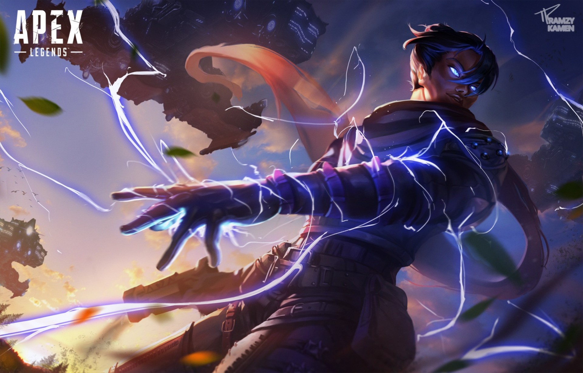 Apex Legends, video game art, low-angle, glowing eyes, HD Wallpaper