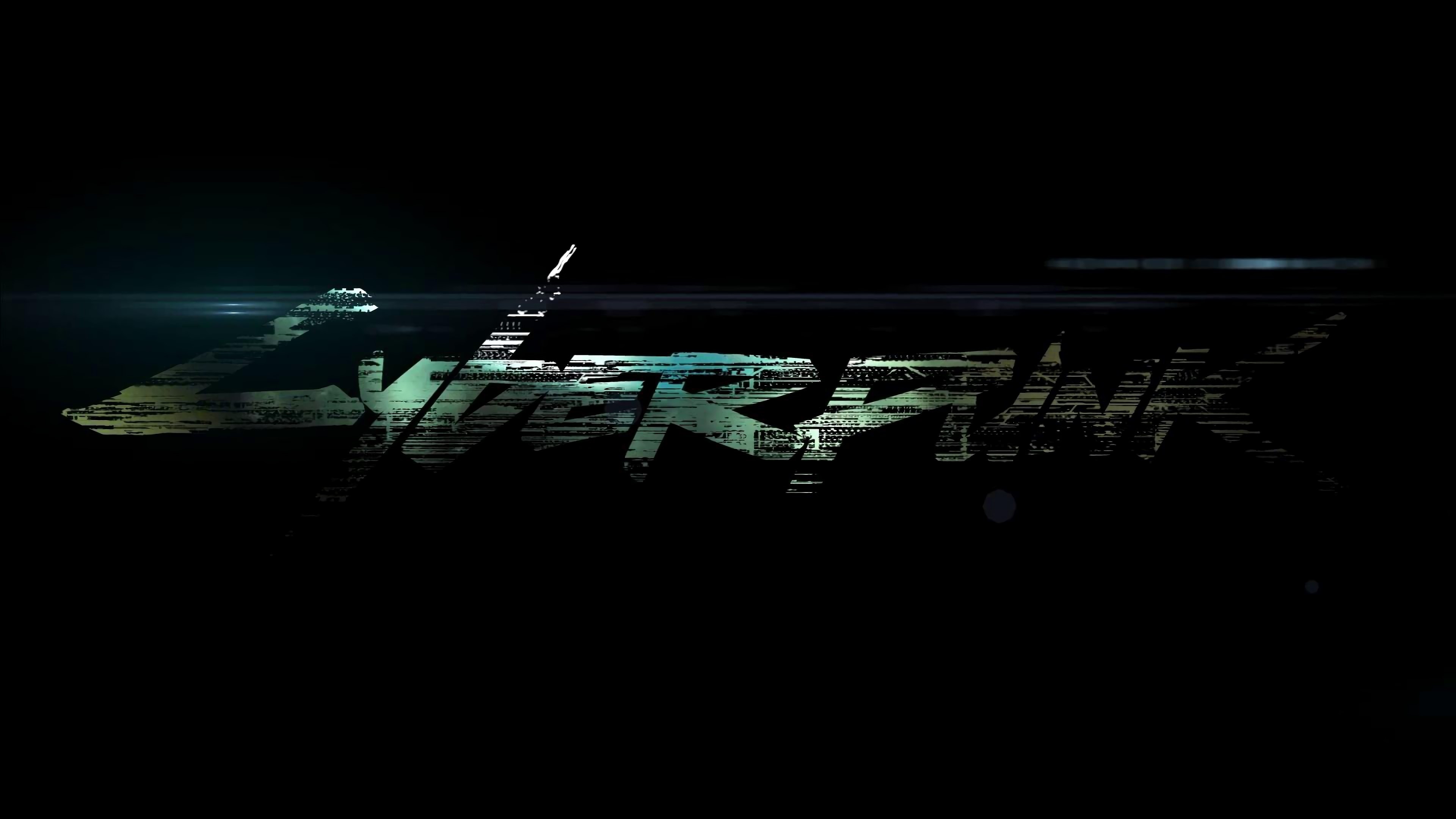 artwork, digital, typography, black background, video games, cyberpunk, Cyberpunk 2077, HD Wallpaper