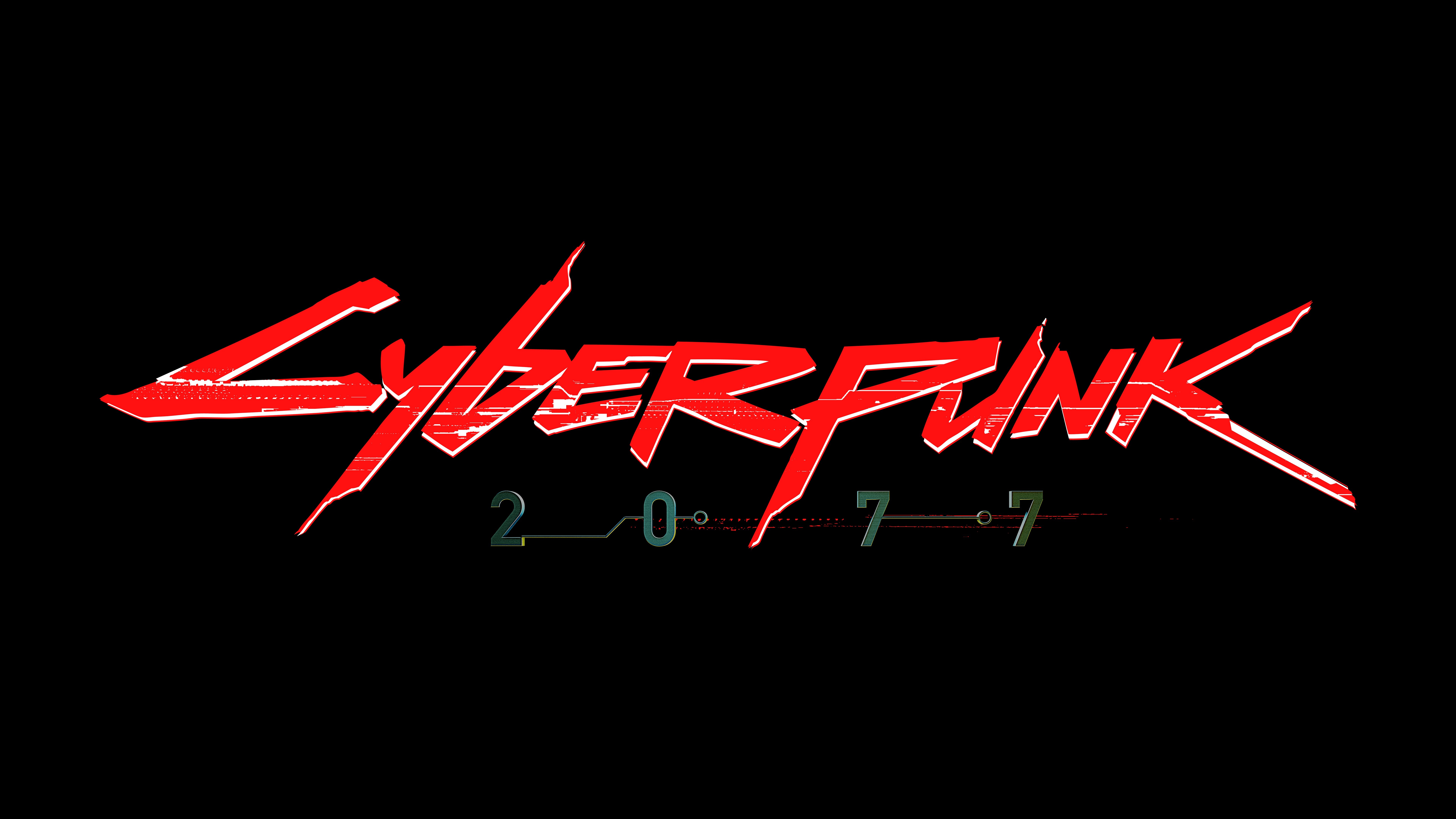 cyberpunk, Cyberpunk 2077, digital, artwork, simple background, black background, logo, typography, video games, HD Wallpaper