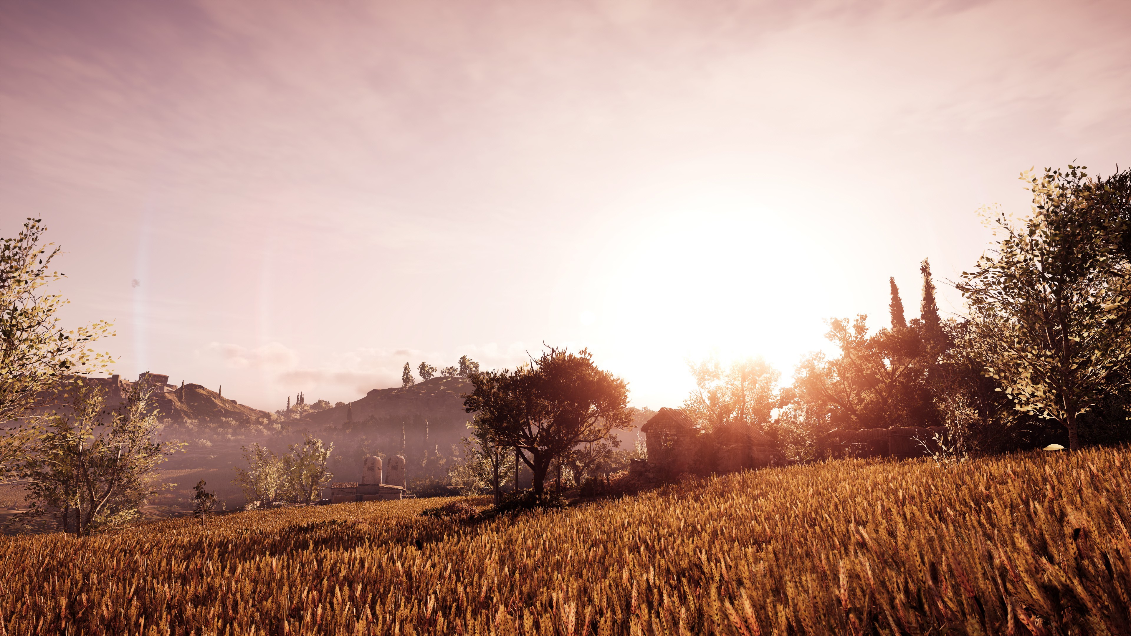 Assassins Creed: Odyssey, screen shot, Video Game Landscape, sunset, HD Wallpaper