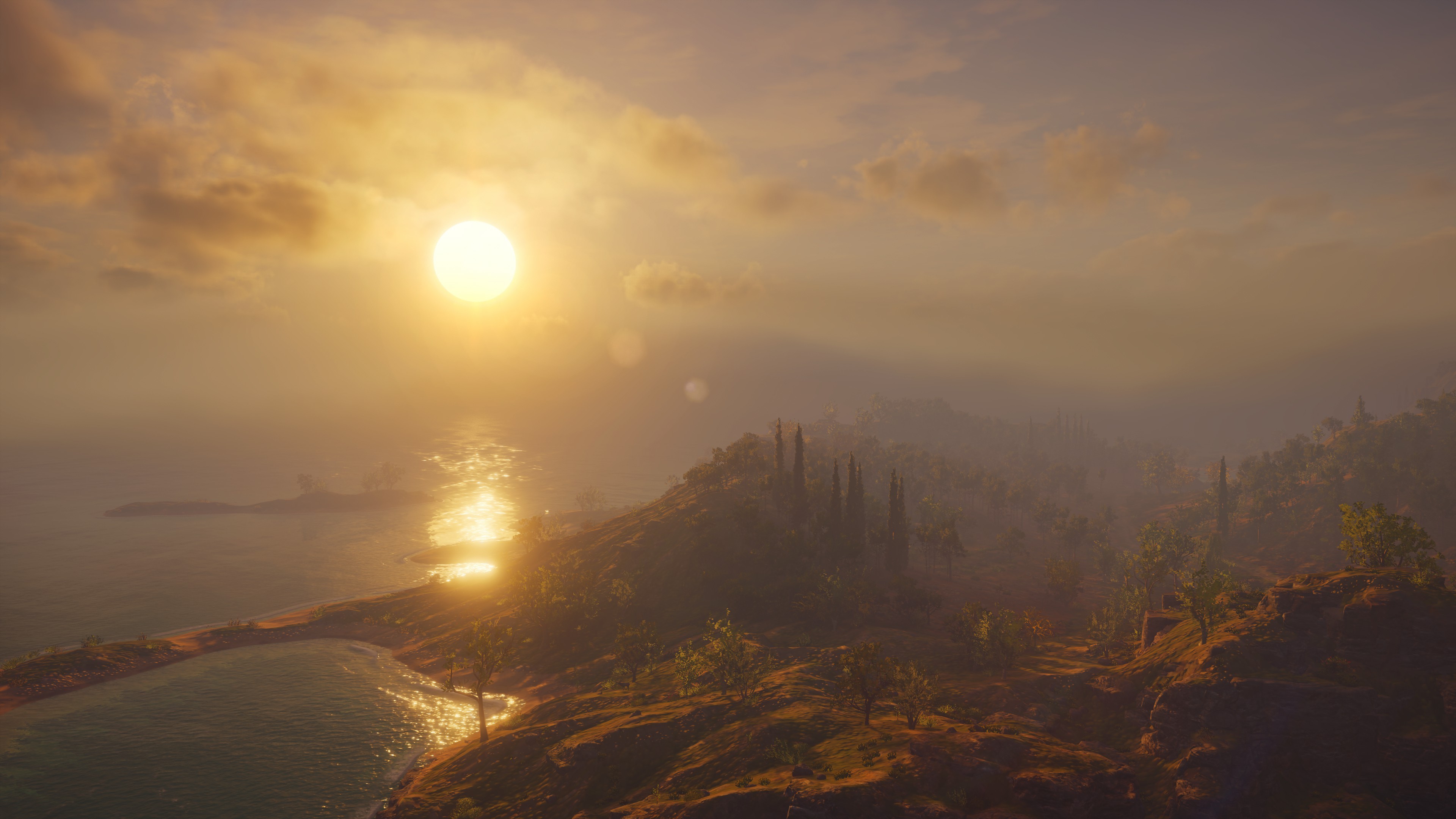 Assassins Creed: Odyssey, screen shot, Video Game Landscape, sunset, HD Wallpaper