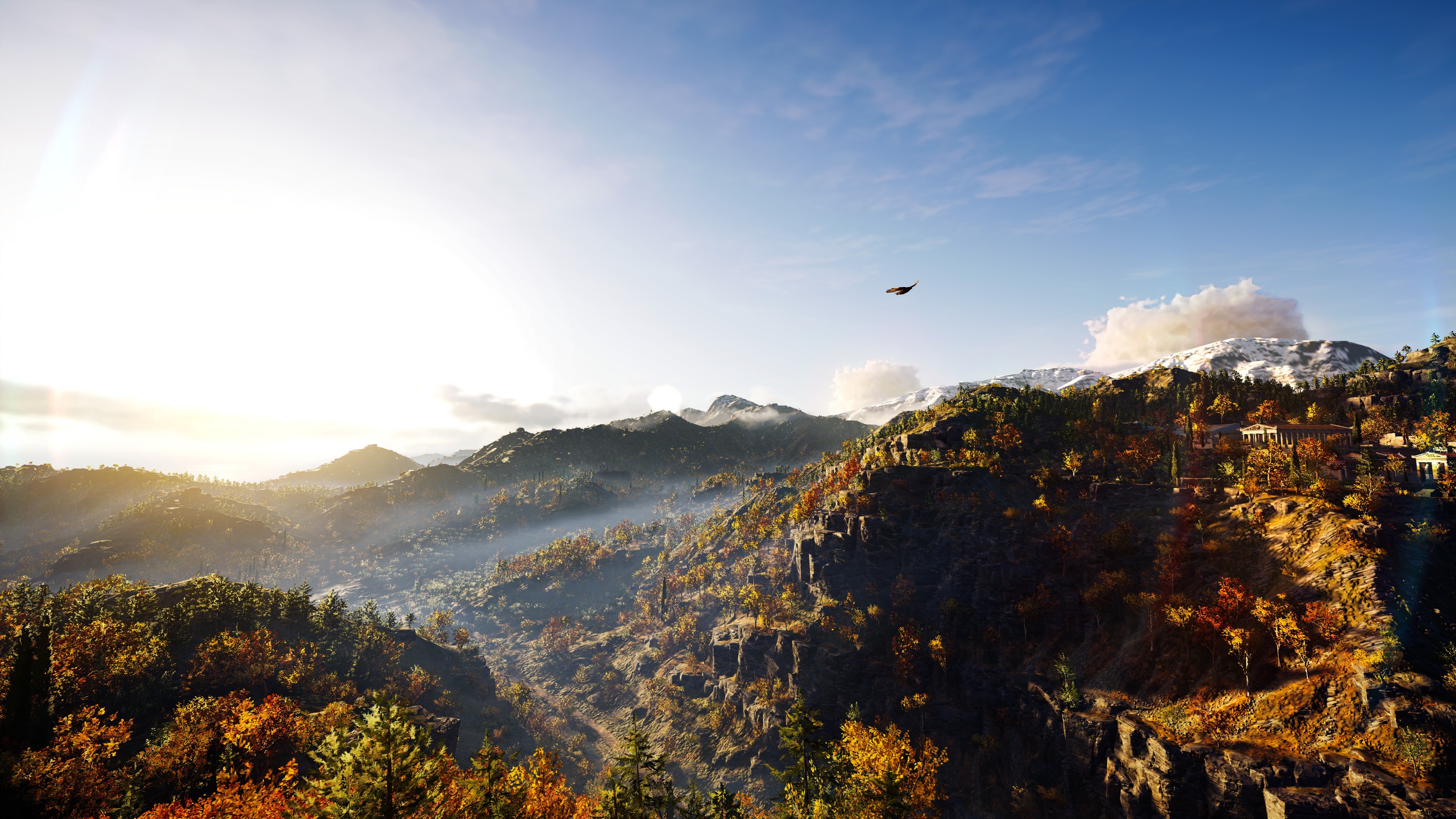 Assassins Creed: Odyssey, screen shot, Video Game Landscape, sunset, HD Wallpaper