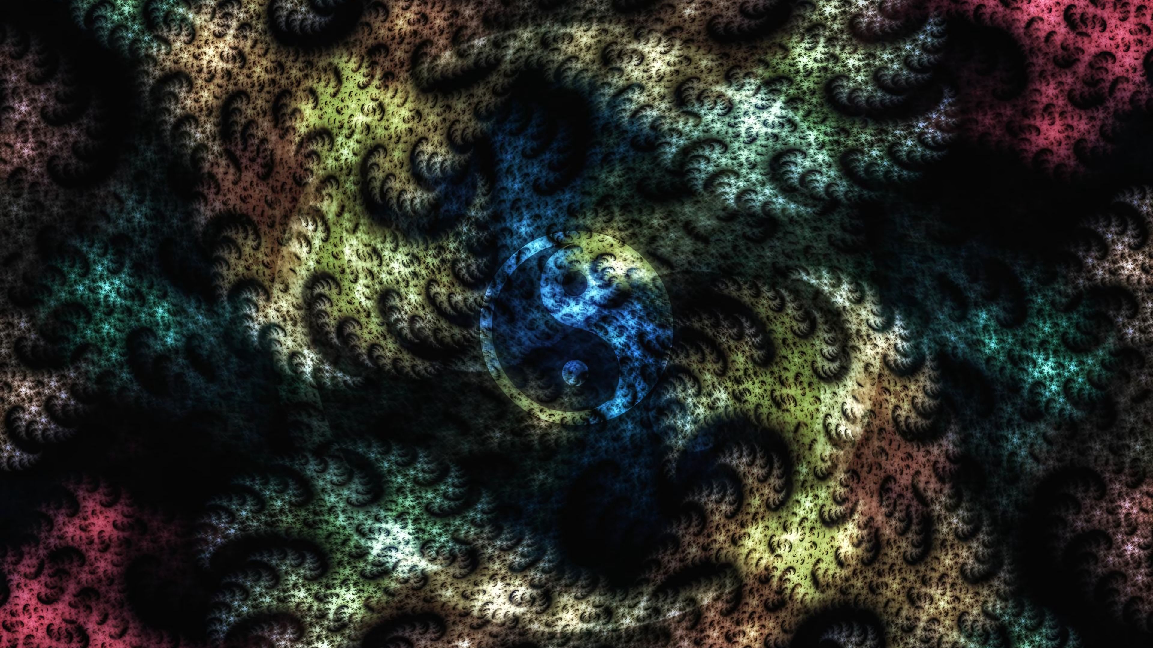 yin yang, sign, pattern, 4k, HD Wallpaper