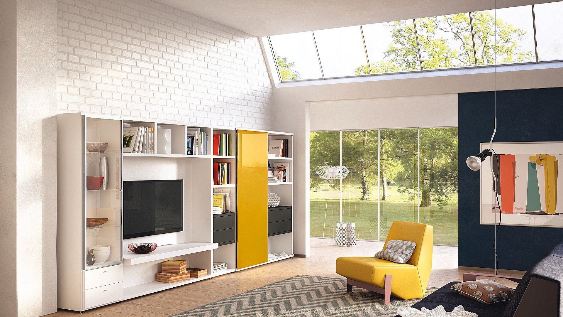 interior, window, white, yellow, HD Wallpaper