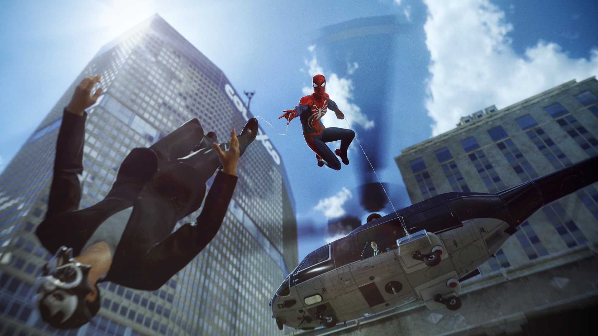 Spider-Man, video games, Marvel Cinematic Universe, spider, spider webs, screen shot, superhero, low-angle, HD Wallpaper