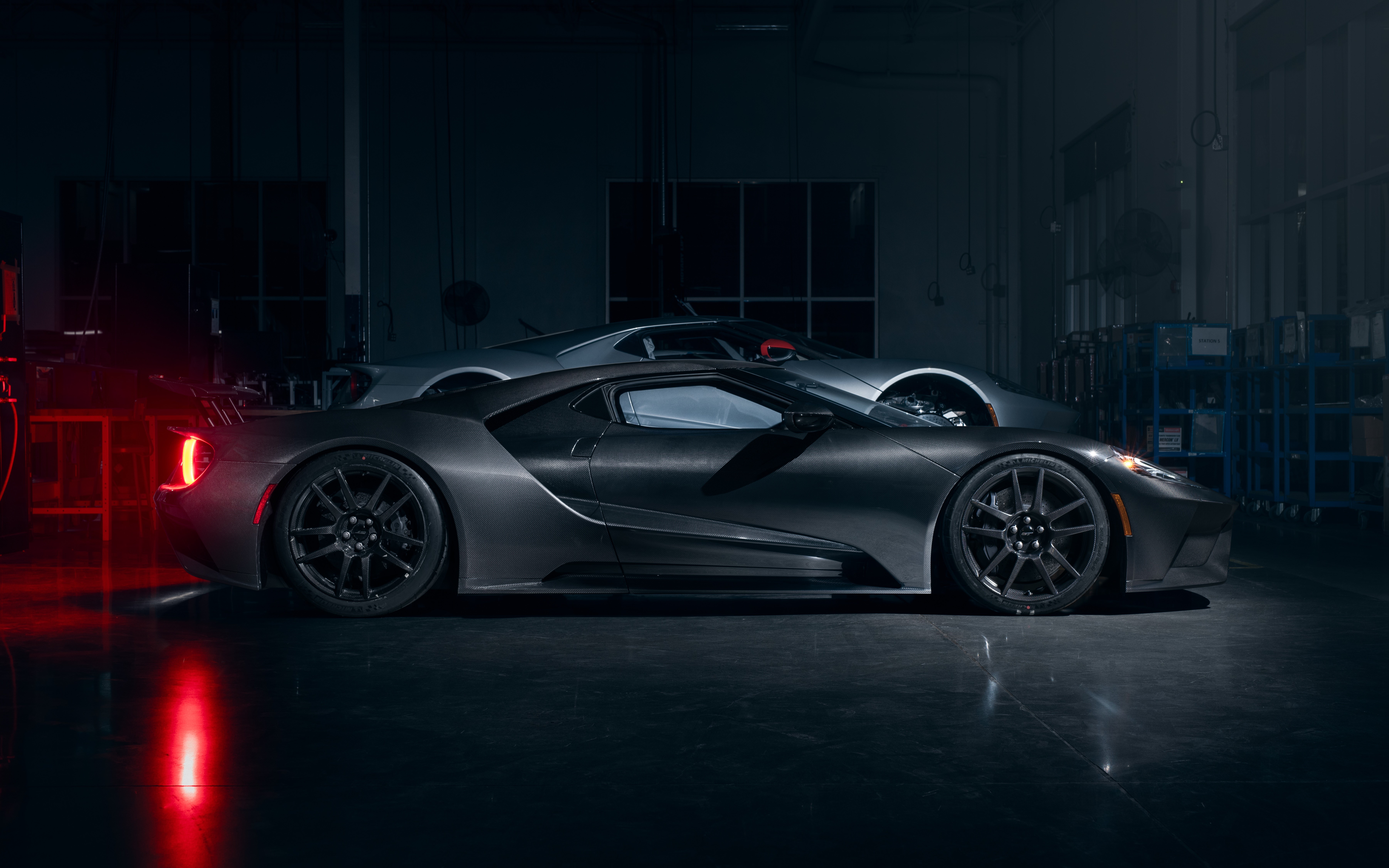 Ford GT, Ford, supercars, side view, gray cars, grey cars, HD Wallpaper