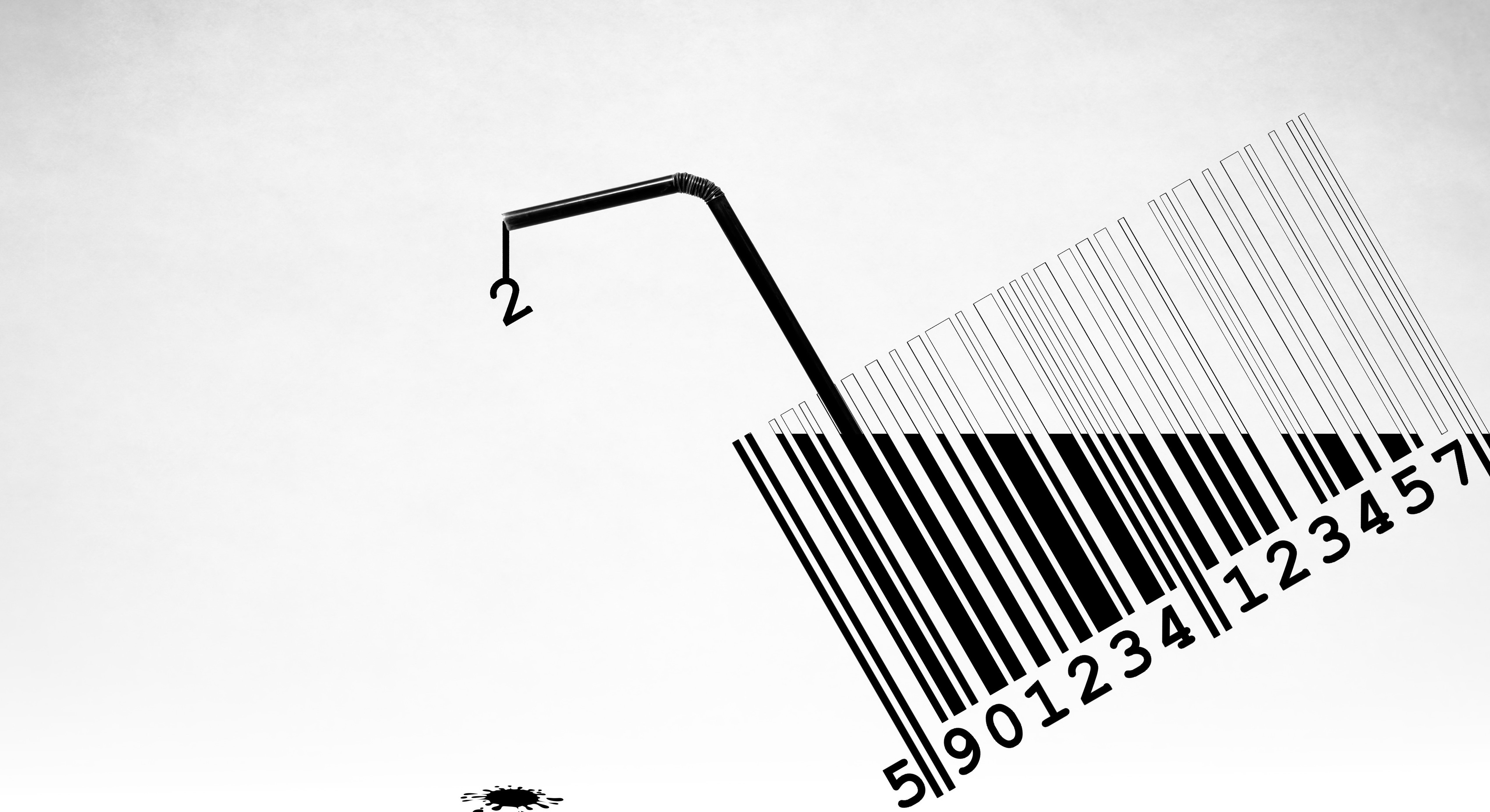 barcode, numbers, digital art, white background, monochrome, HD Wallpaper