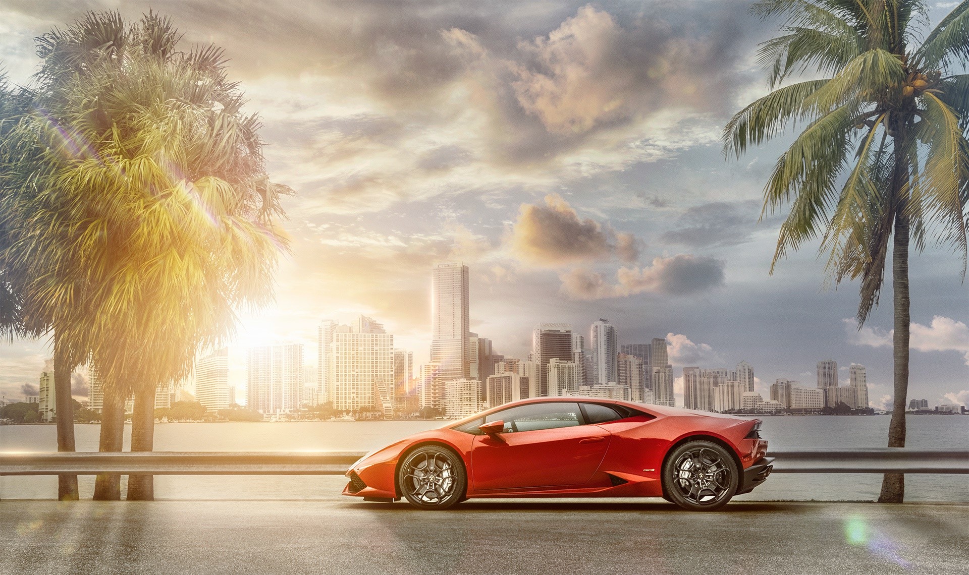 Lamborghini Huracan, Lamborghini, red, city, supercars, HD Wallpaper
