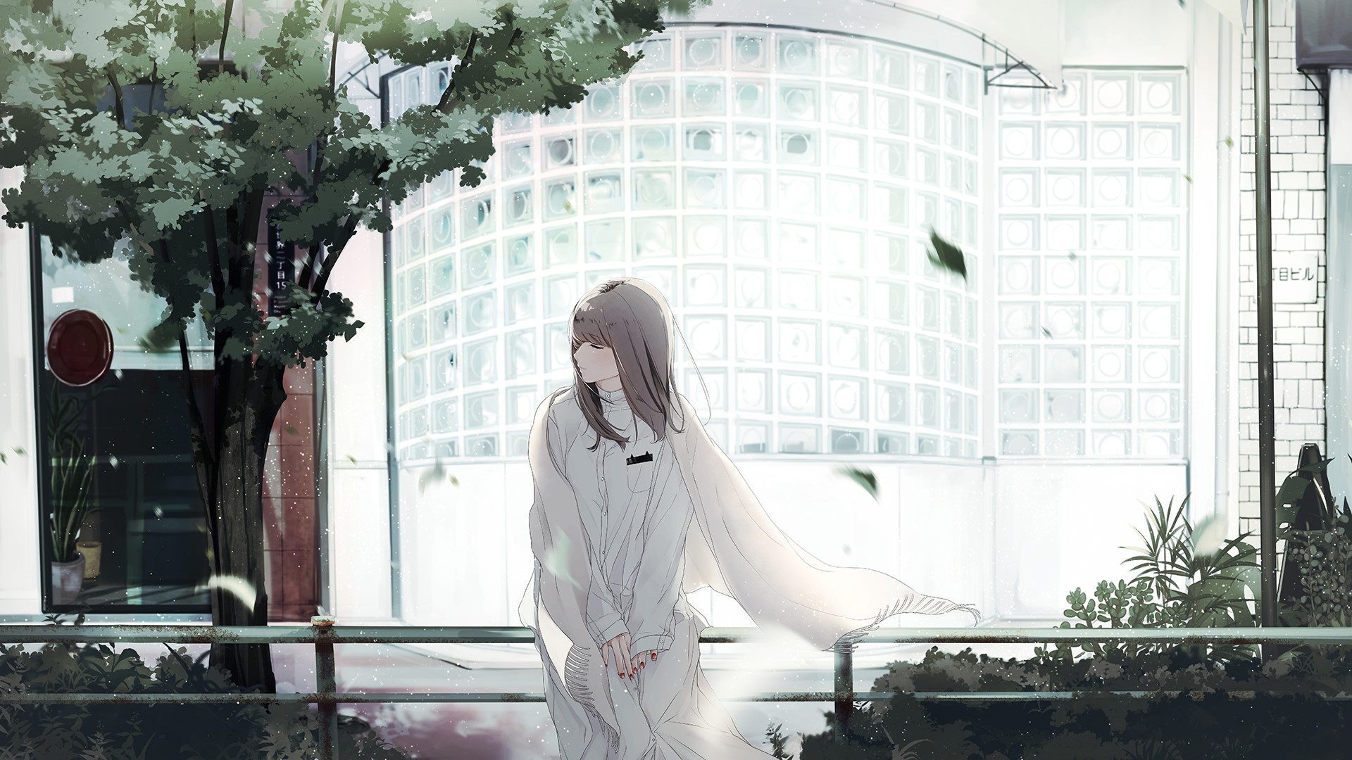 long hair, trees, manga, HD Wallpaper