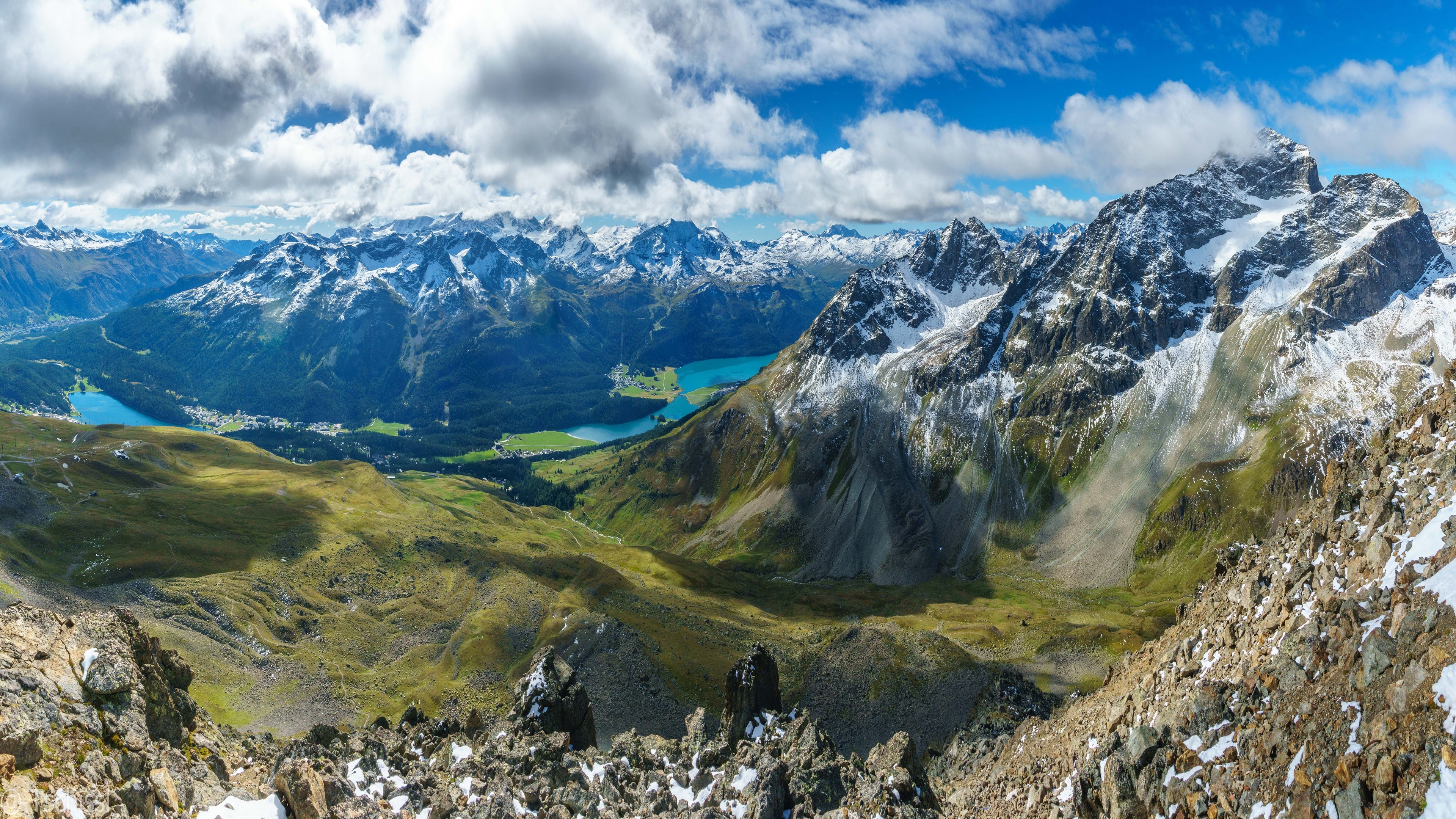 landscape, mountains, sky, valley, HD Wallpaper