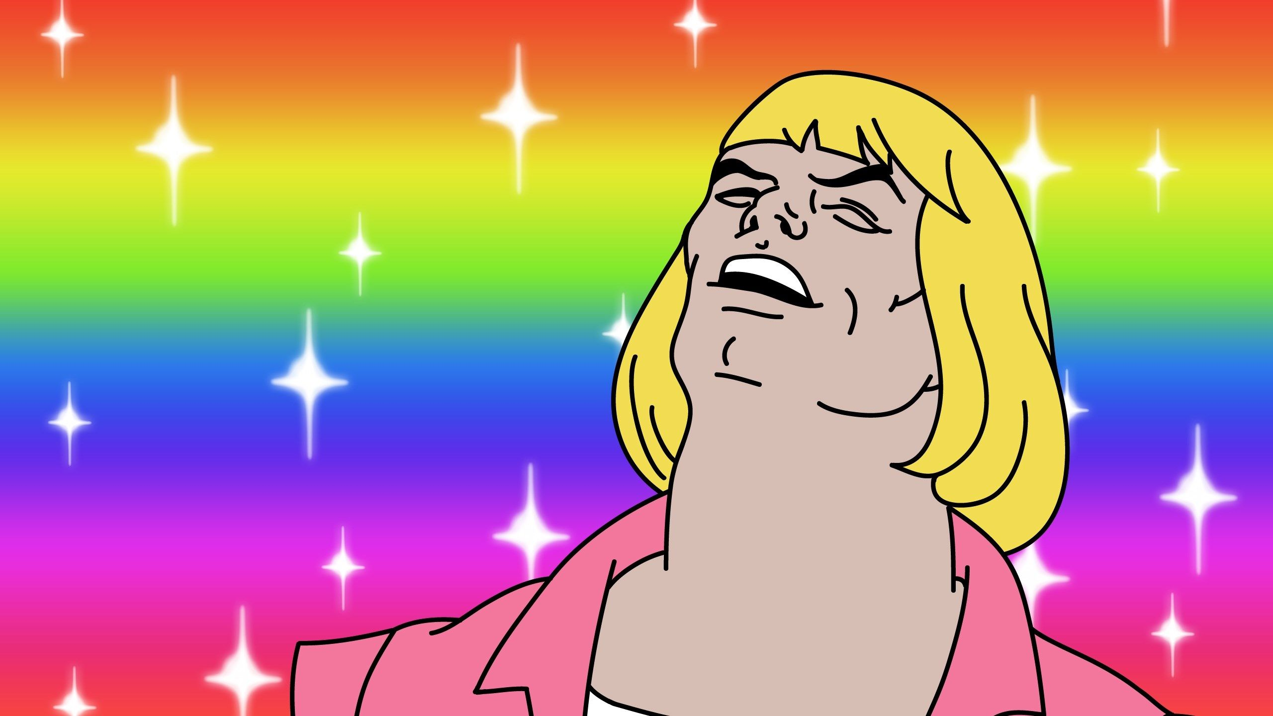 digital art, He-Man and the Masters of the Universe, rainbows, blond hair, HD Wallpaper