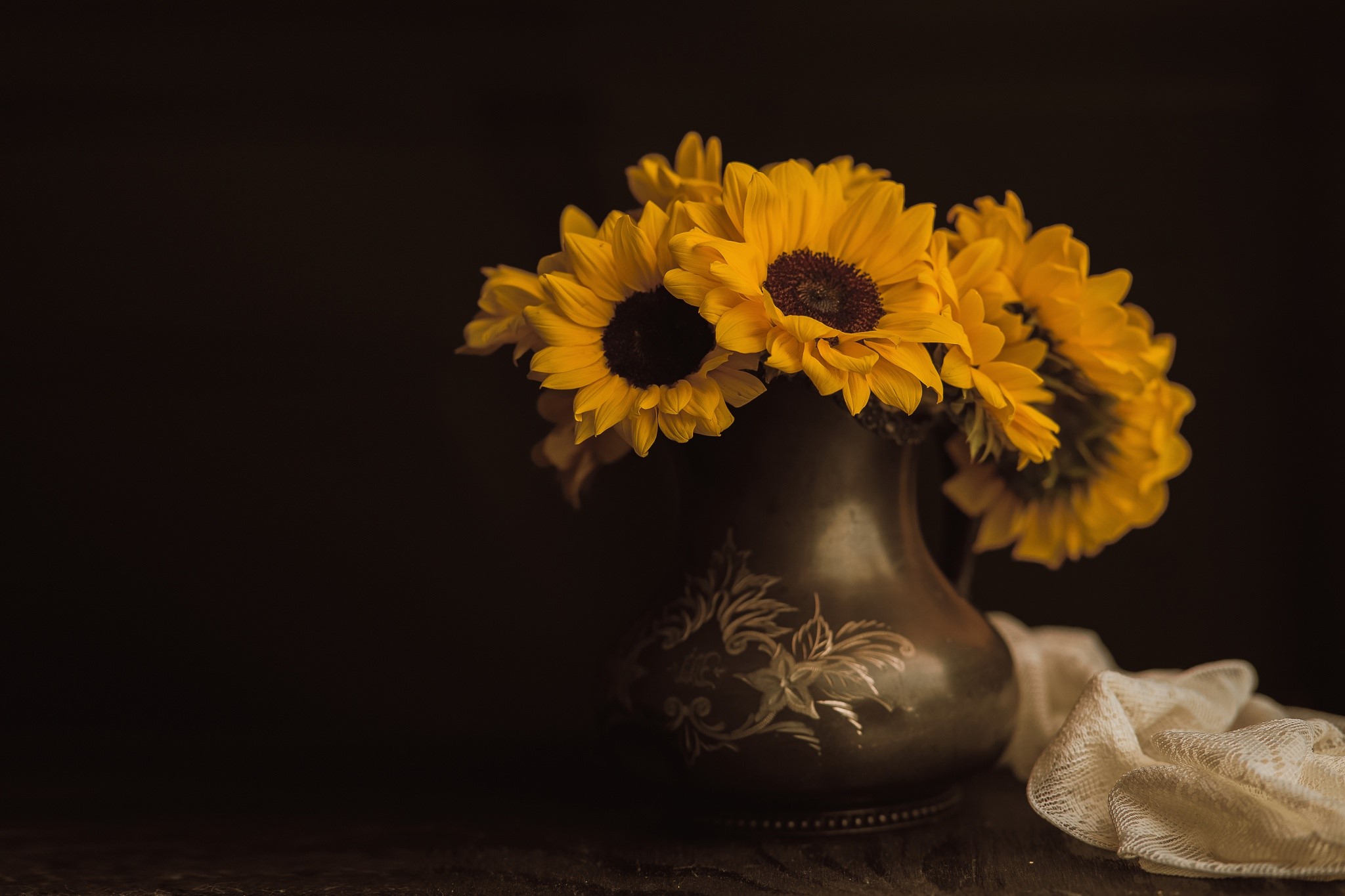 flowers, yellow, sunflowers, HD Wallpaper