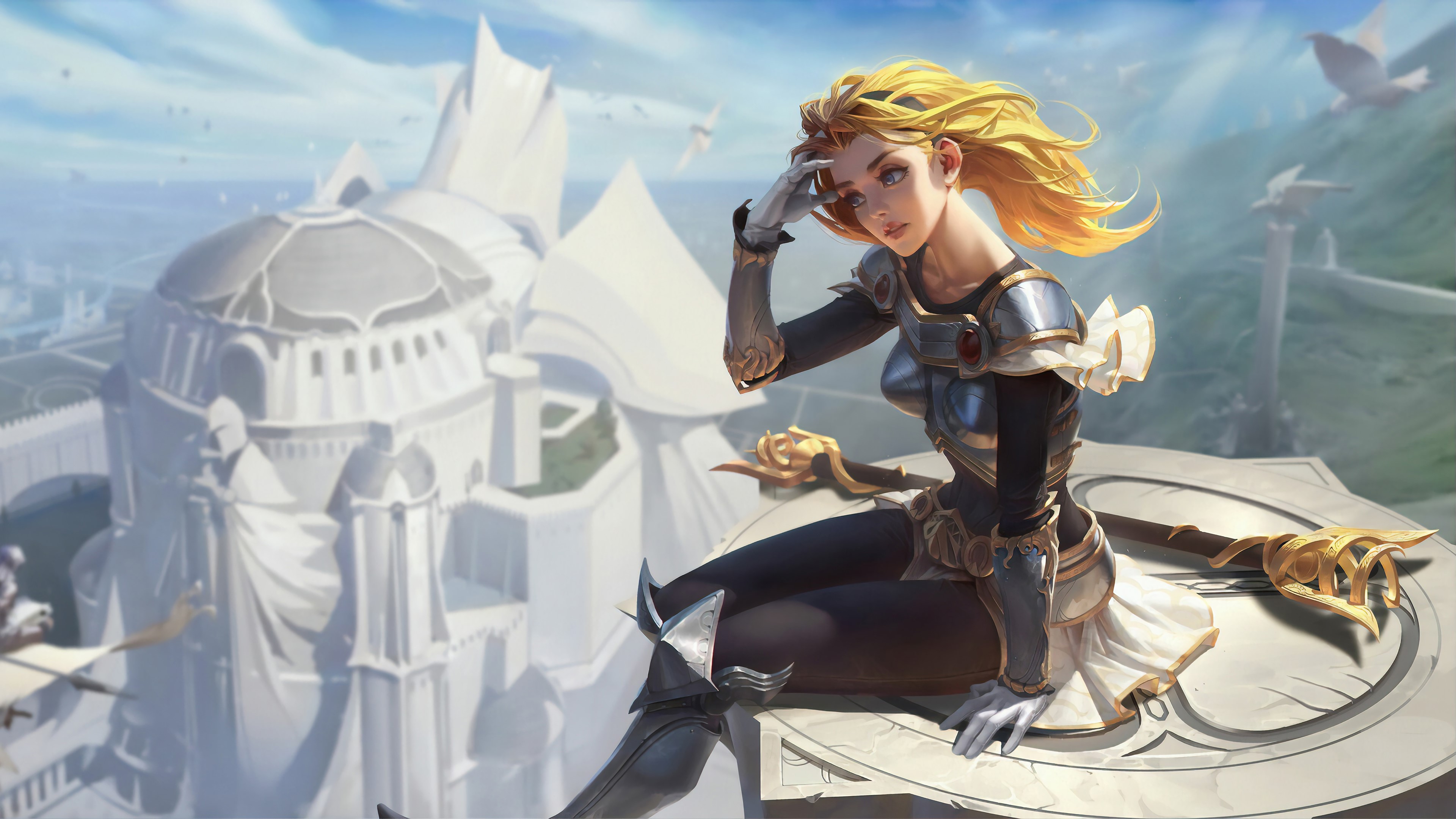 blonde, women, fantasy art, League of Legends, luxanna, Lux (League of Legends), HD Wallpaper