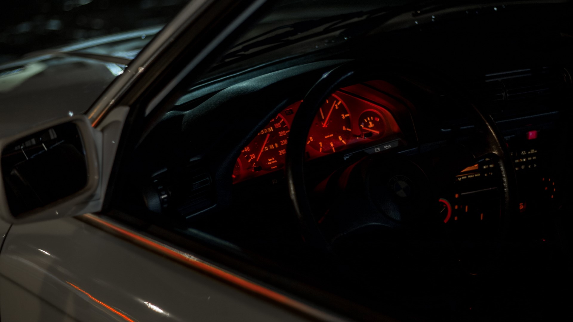 black, red, vehicle interiors, car, BMW, BMW E30, HD Wallpaper