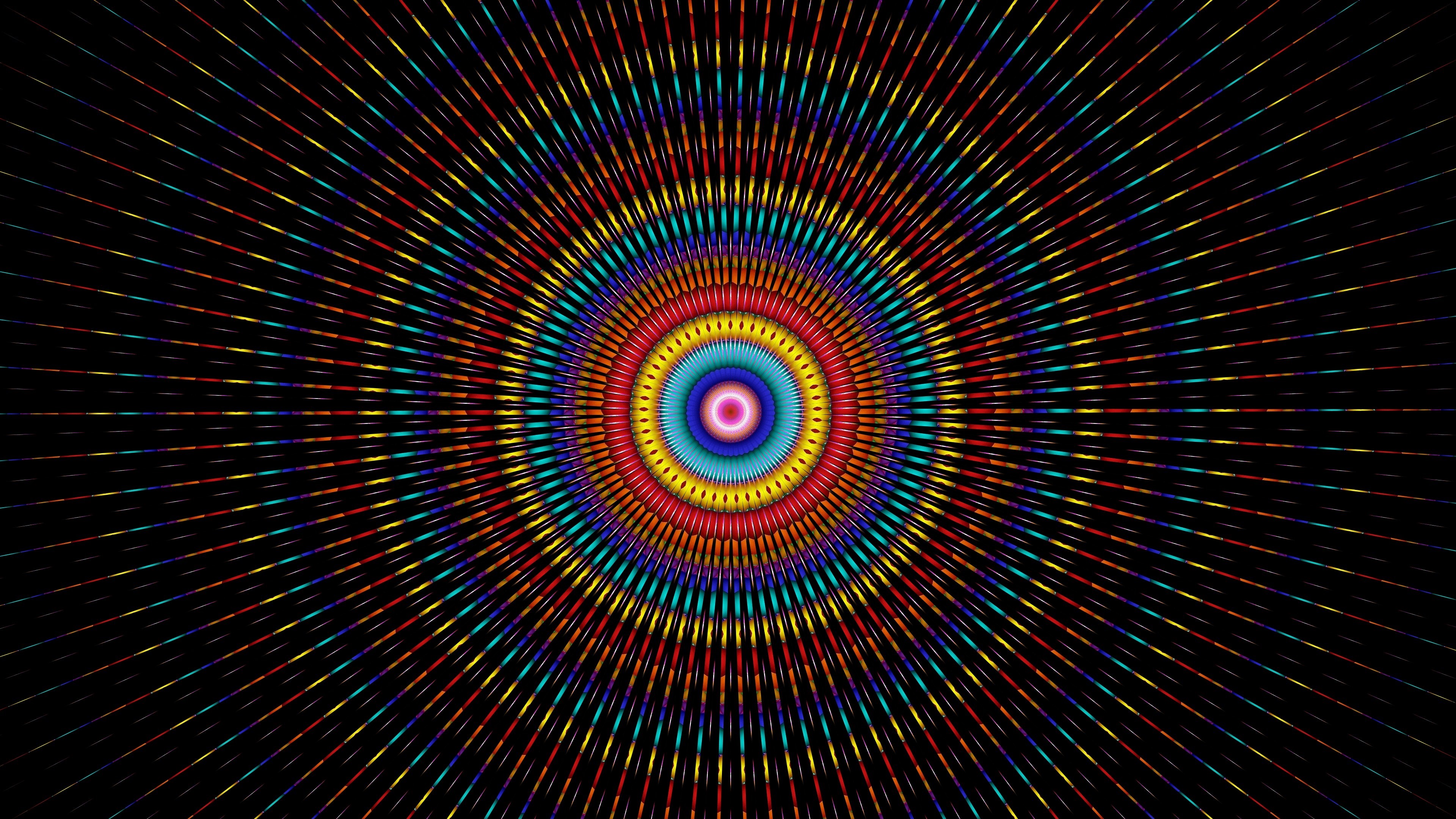 abstract, circle, colorful, texture, digital art, mandala, HD Wallpaper