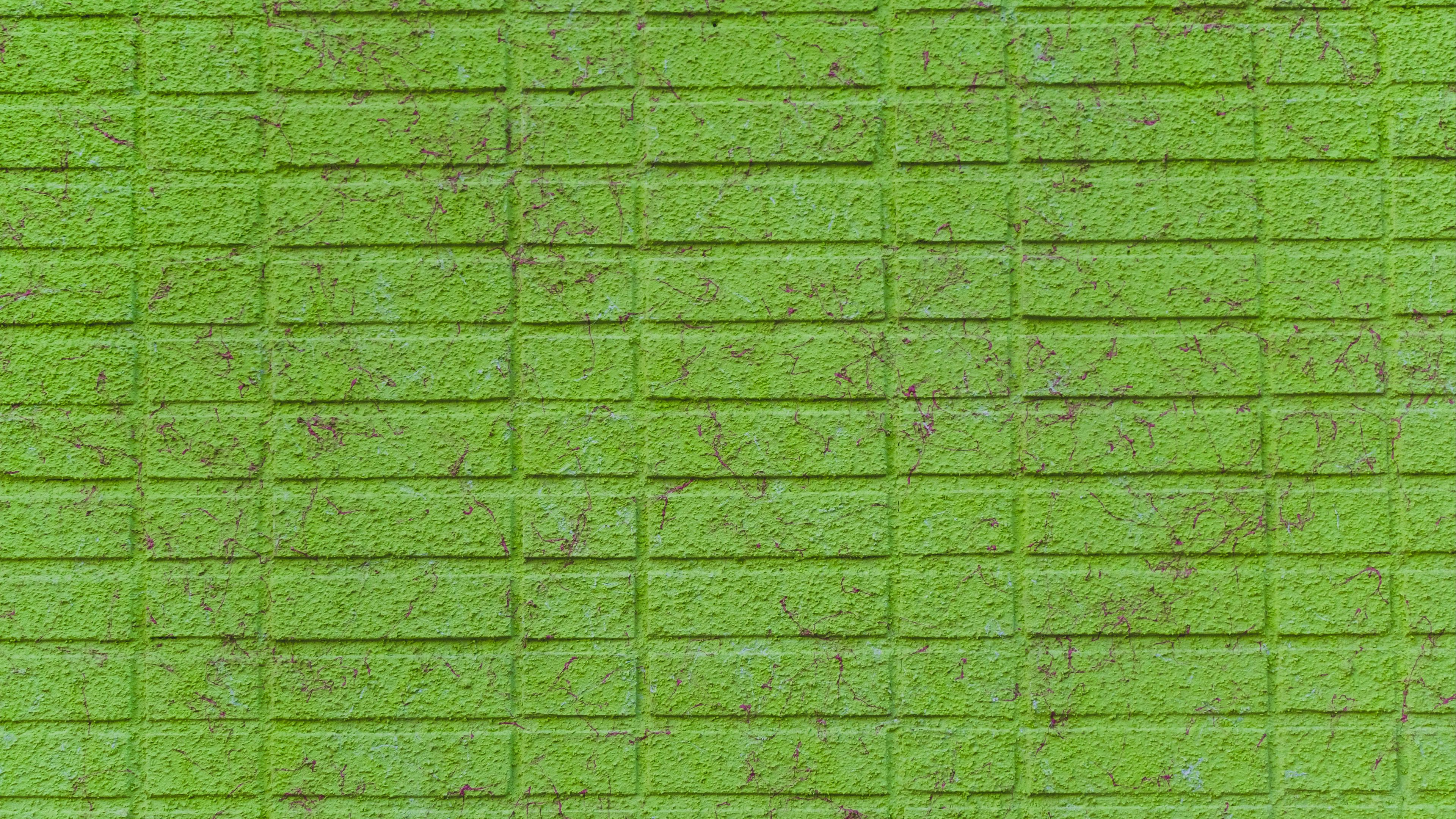 wall, brick, green, surface, 4k, HD Wallpaper