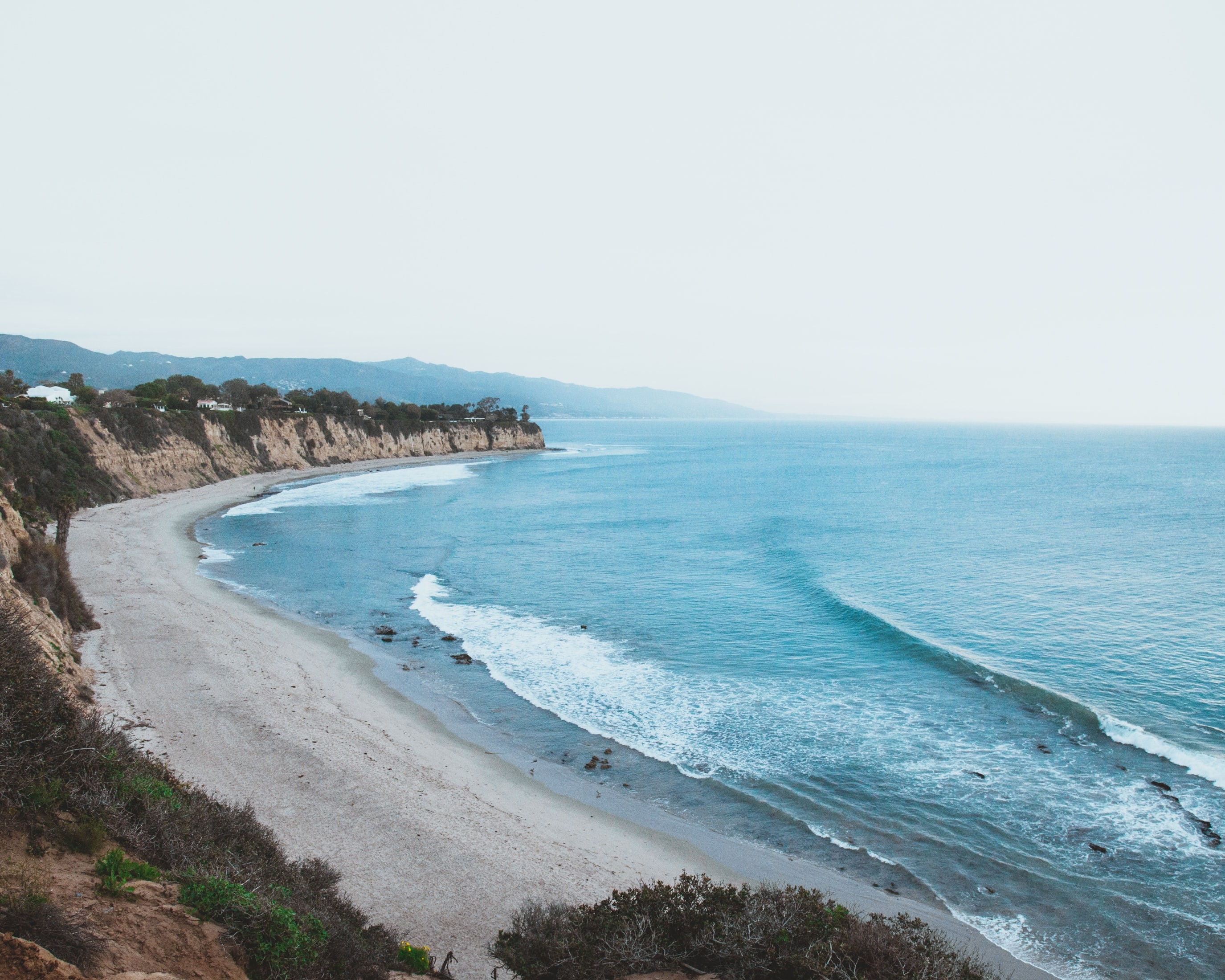 nature, water, beach, sand, trees, HD Wallpaper