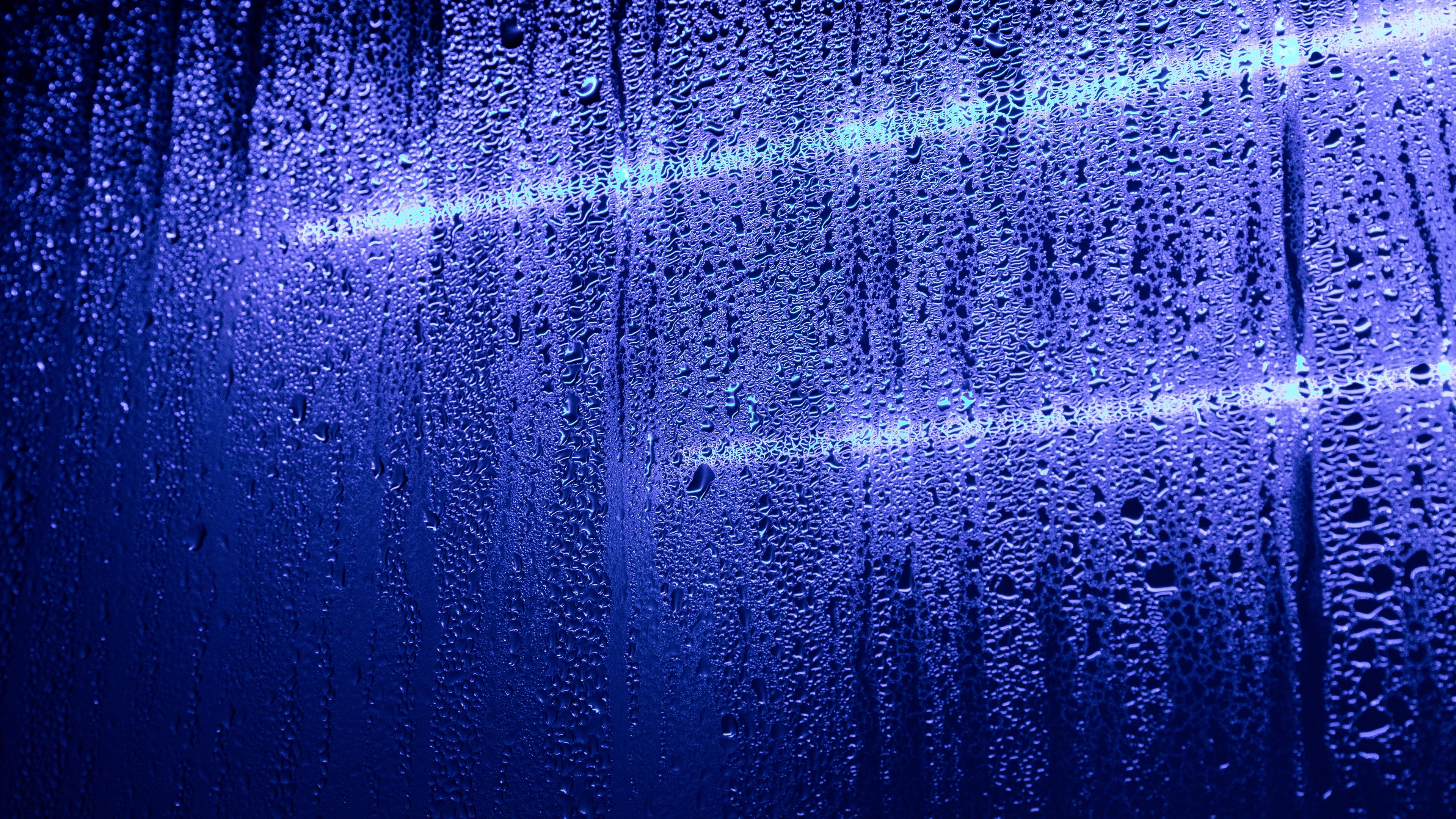 drops, glass, moisture, purple, 4k, HD Wallpaper