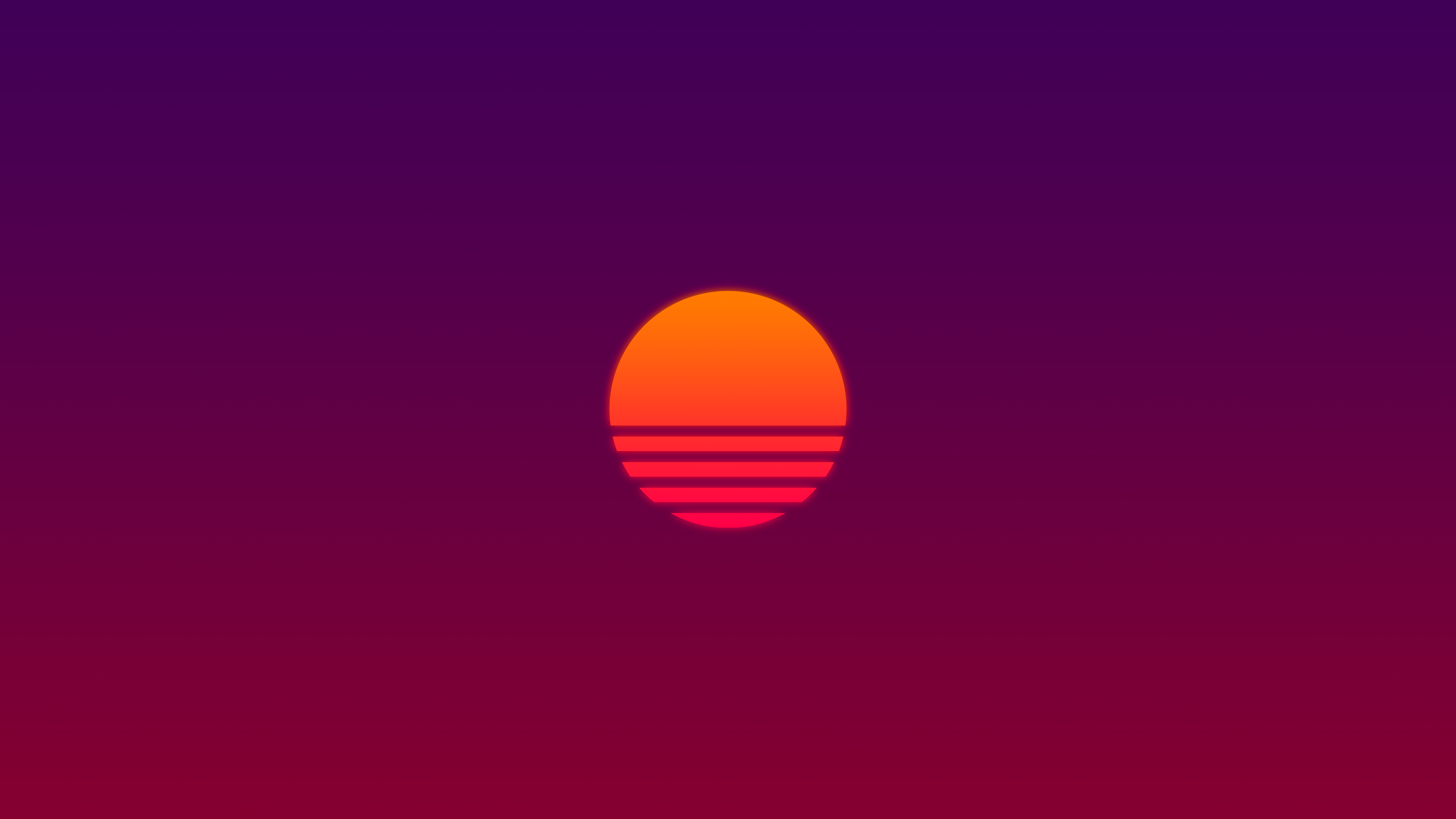 digital art, artwork, illustration, synthwave, vaporwave, Sun, simple, simple background, Retrowave, minimalism, HD Wallpaper