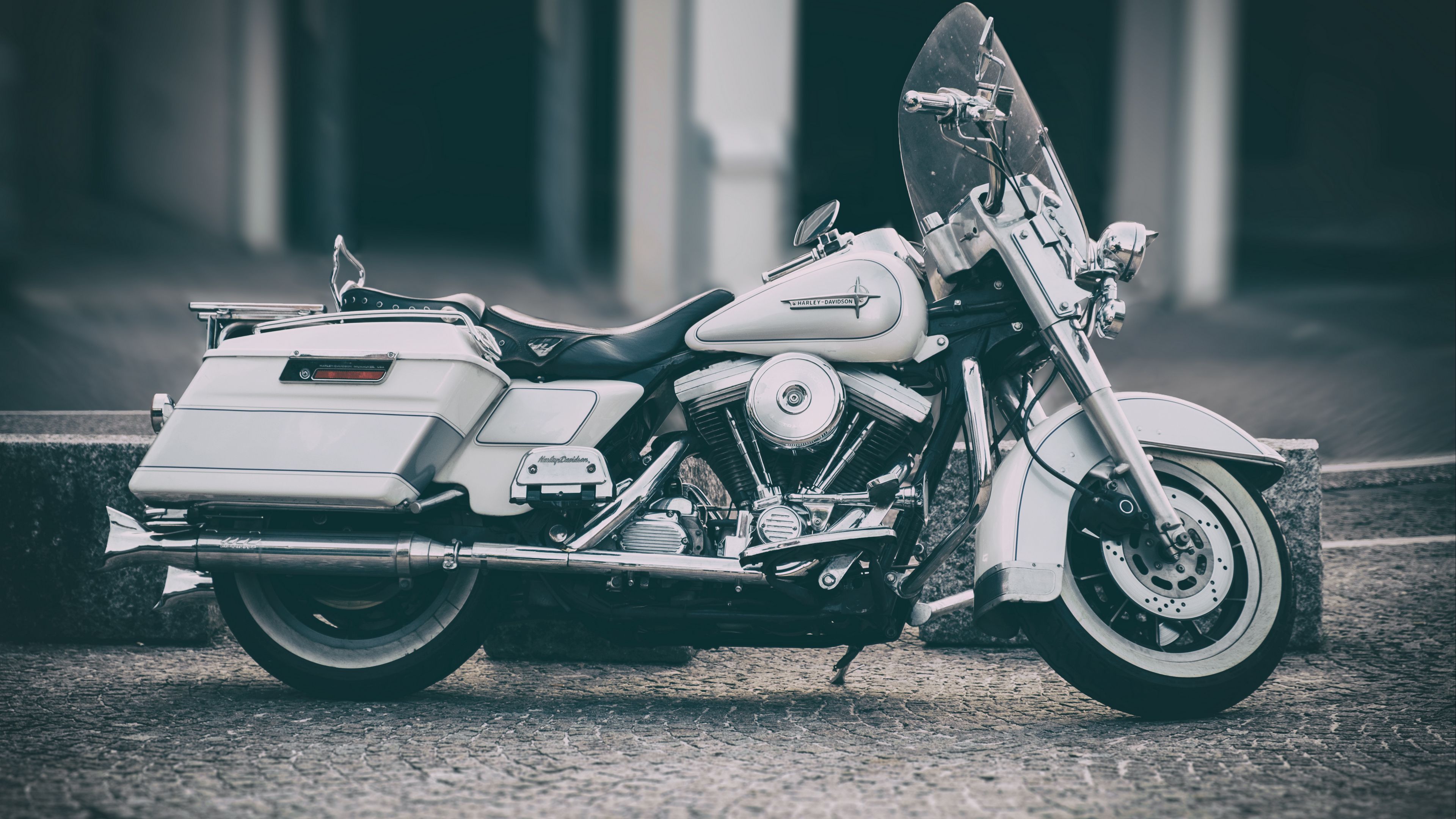harley-davidson, motorcycle, bike, side view, wheel, 4k, HD Wallpaper