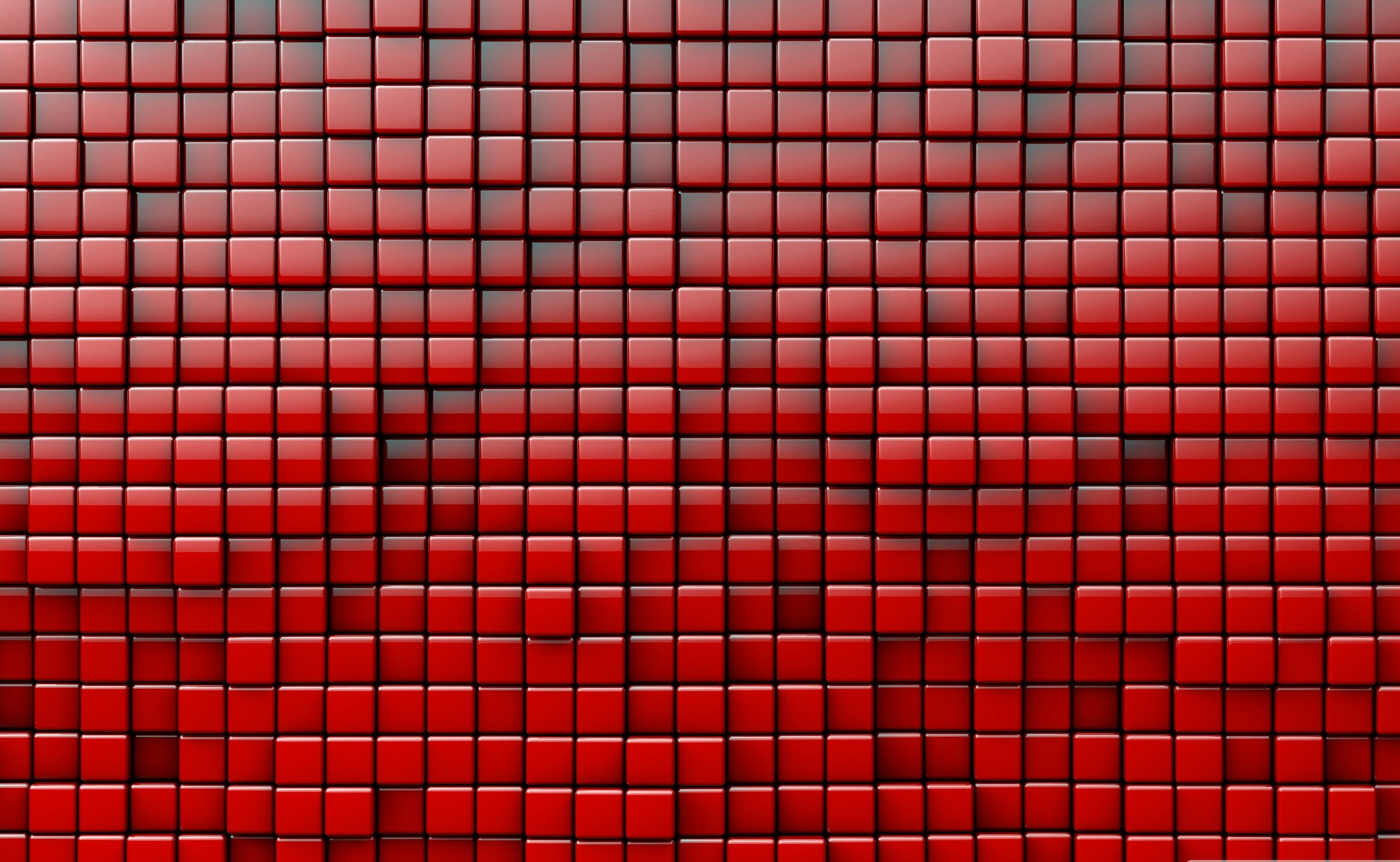 abstract, cube, 3D, red, HD Wallpaper