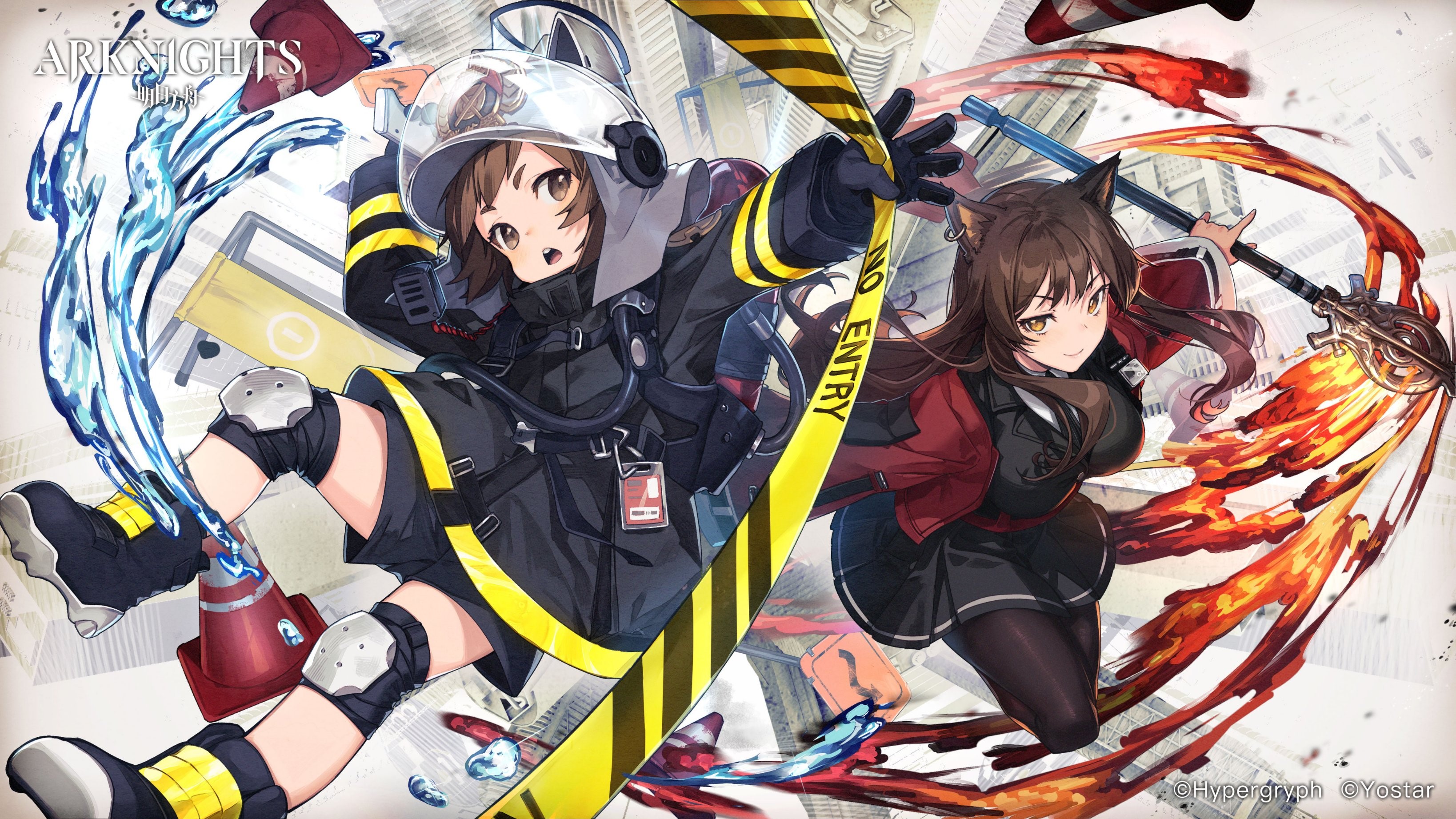 anime, anime girls, digital art, artwork, 2D, portrait, Arknights, Shaw(Arknights), Skyfire(Arknights), HD Wallpaper