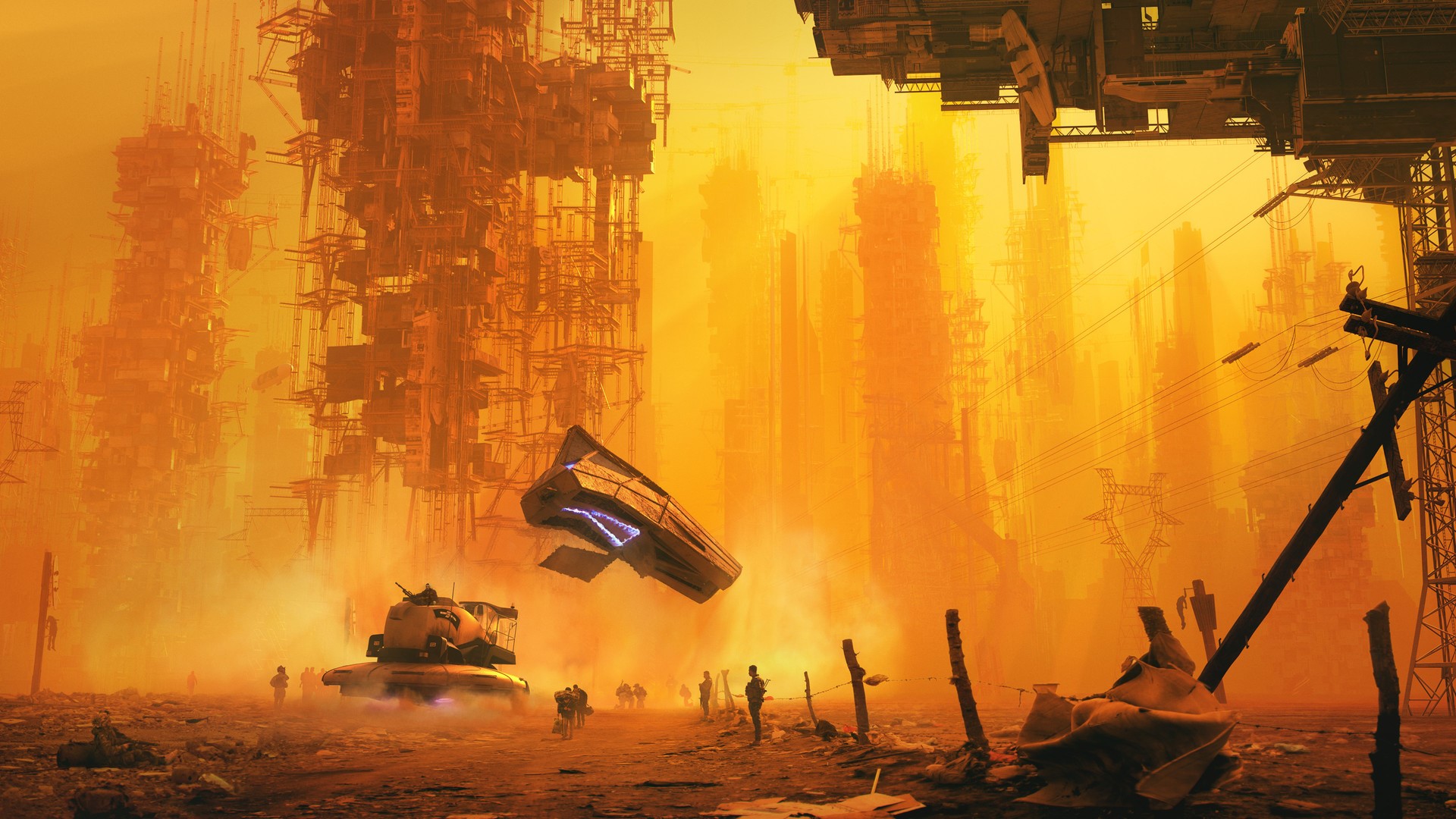 artwork, tower, Tamas Medve, city, HD Wallpaper
