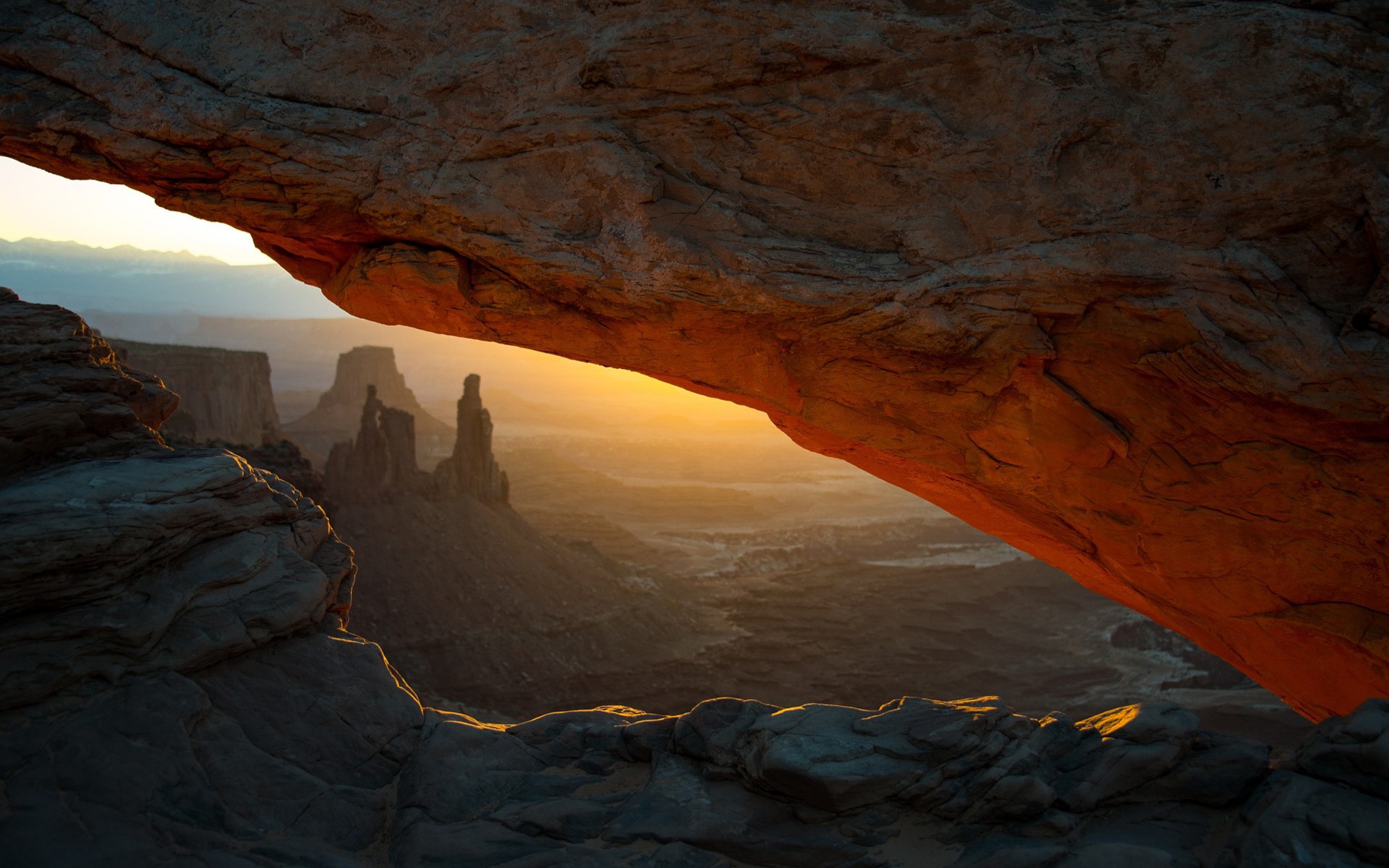 nature, mountain pass, canyon, sunset, HD Wallpaper