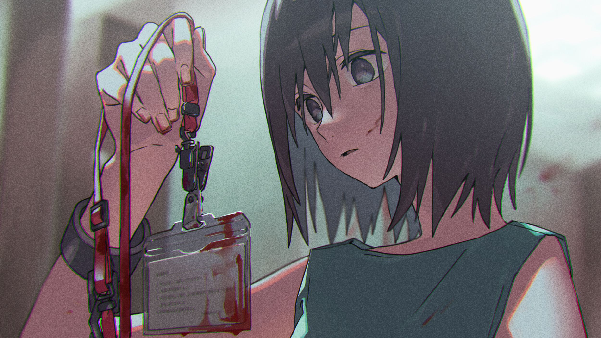anime, digital art, artwork, 2D, blood, HD Wallpaper