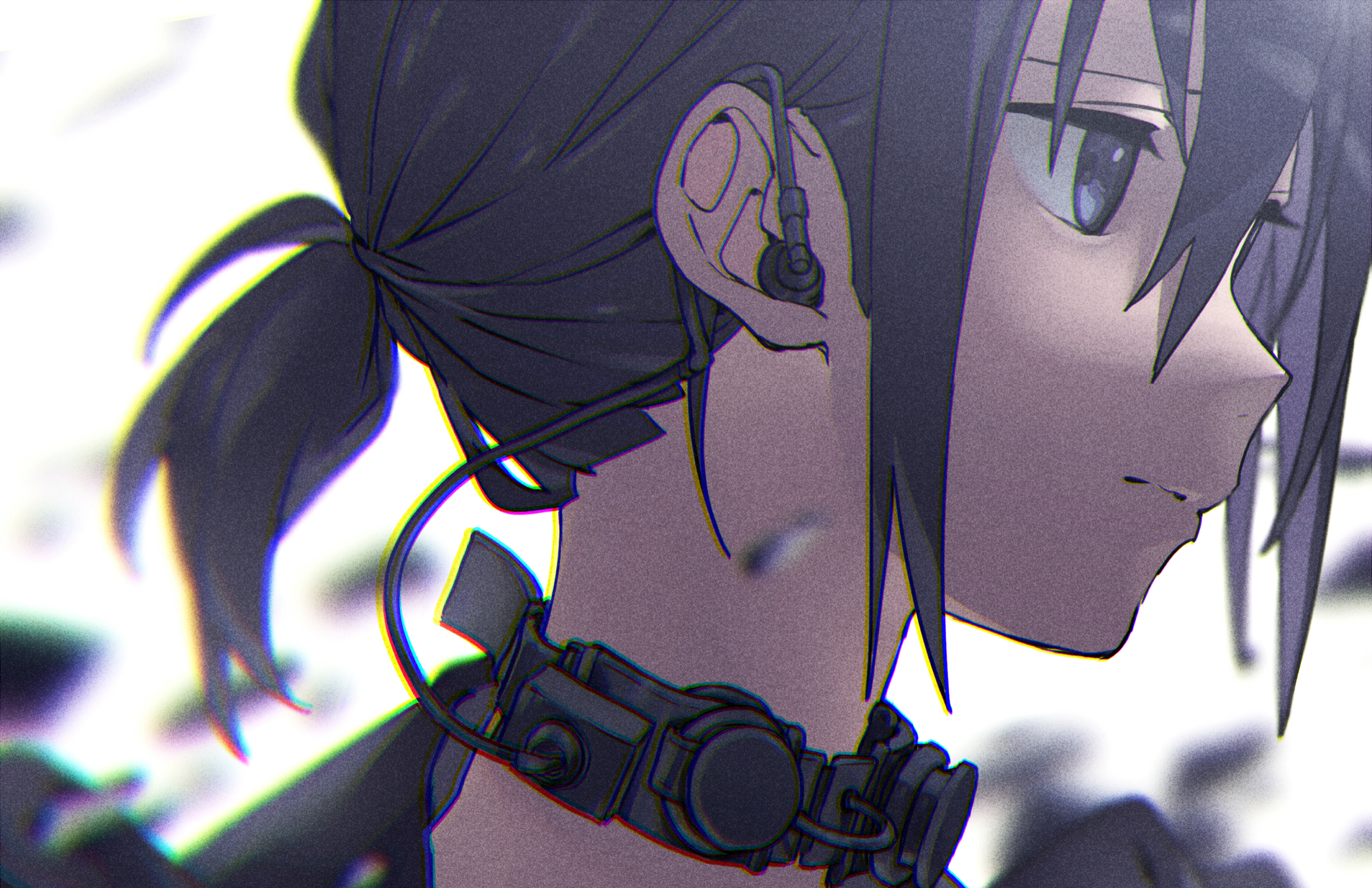 anime, digital art, artwork, 2D, headphones, HD Wallpaper
