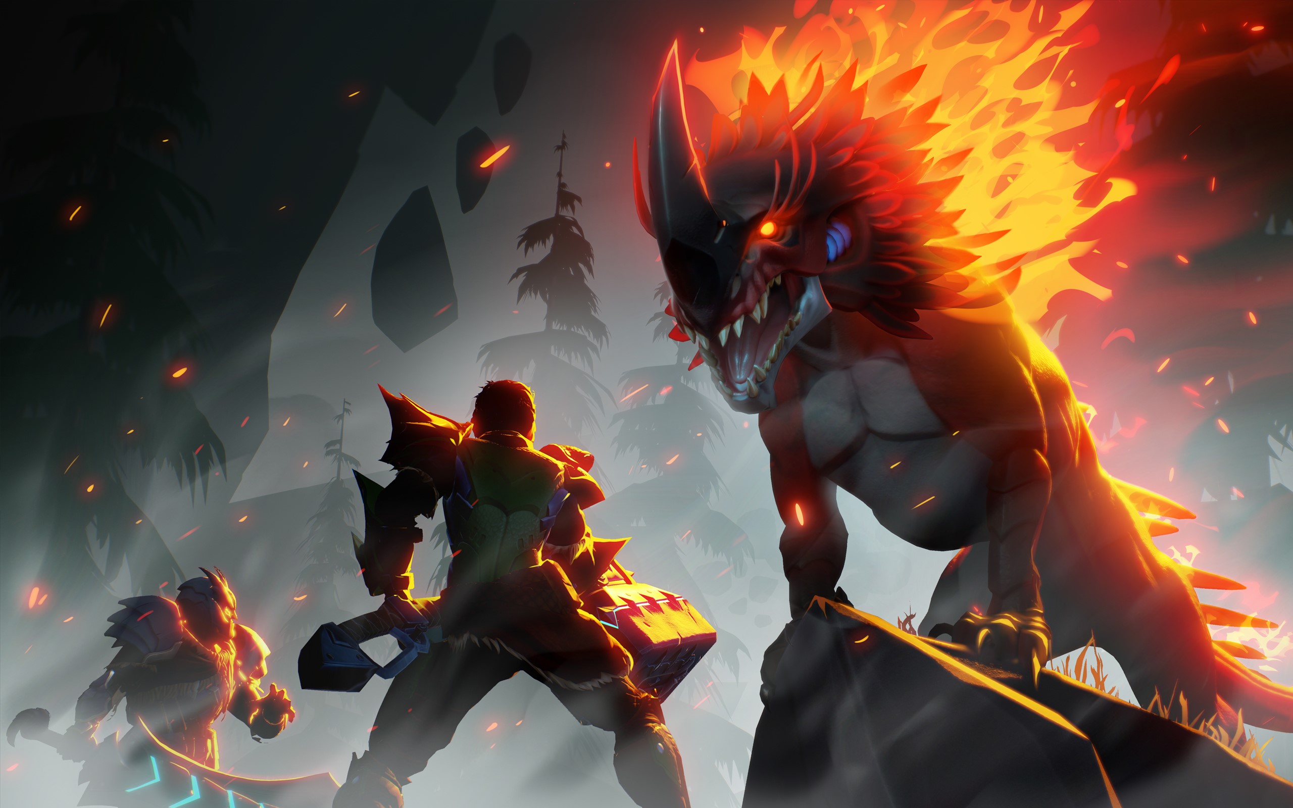 video games, Dauntless (VideoGame), behemoth (dauntless), creature, hunters, HD Wallpaper