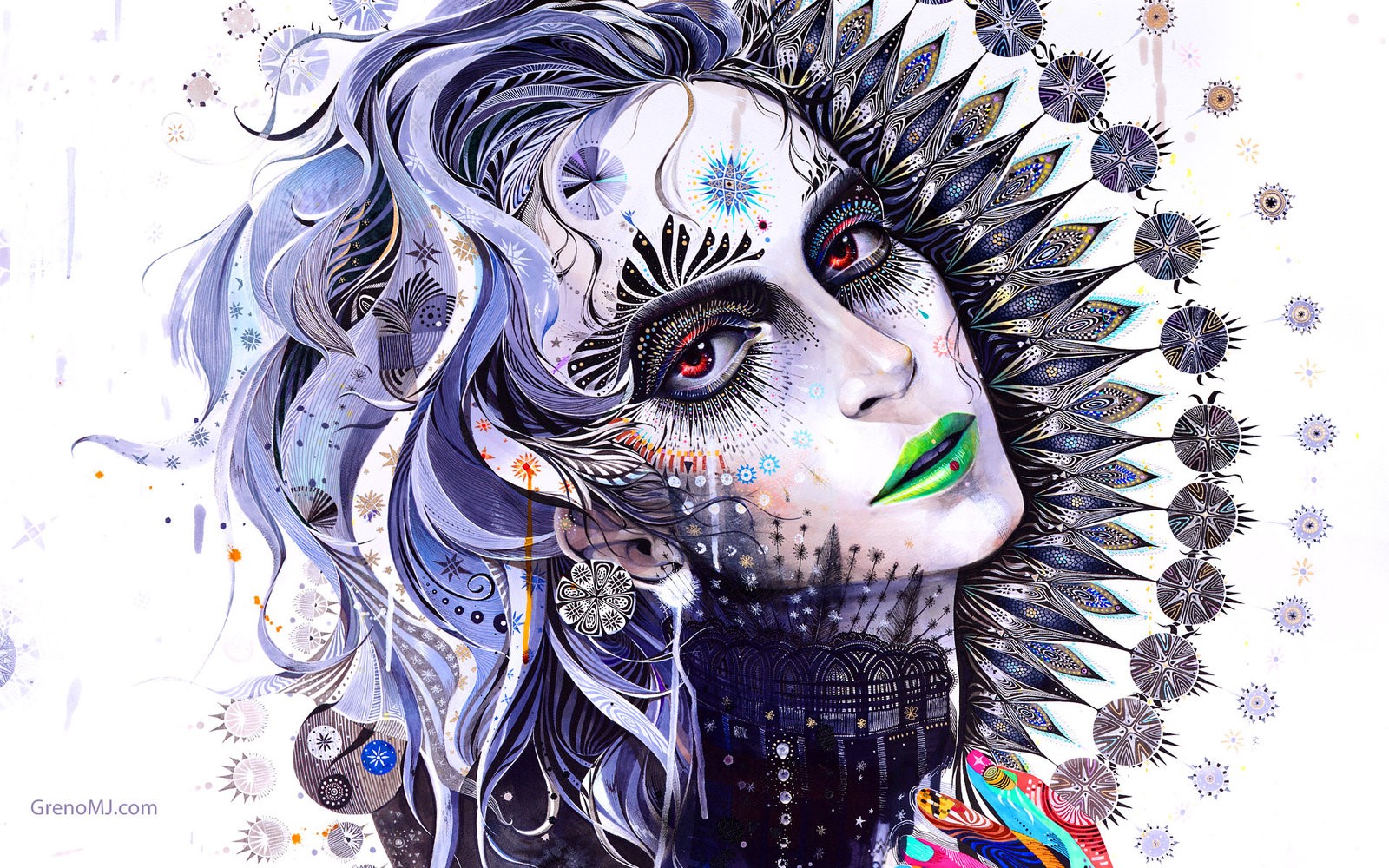 Minjae Lee, greno89, women, artwork, painting, face, HD Wallpaper