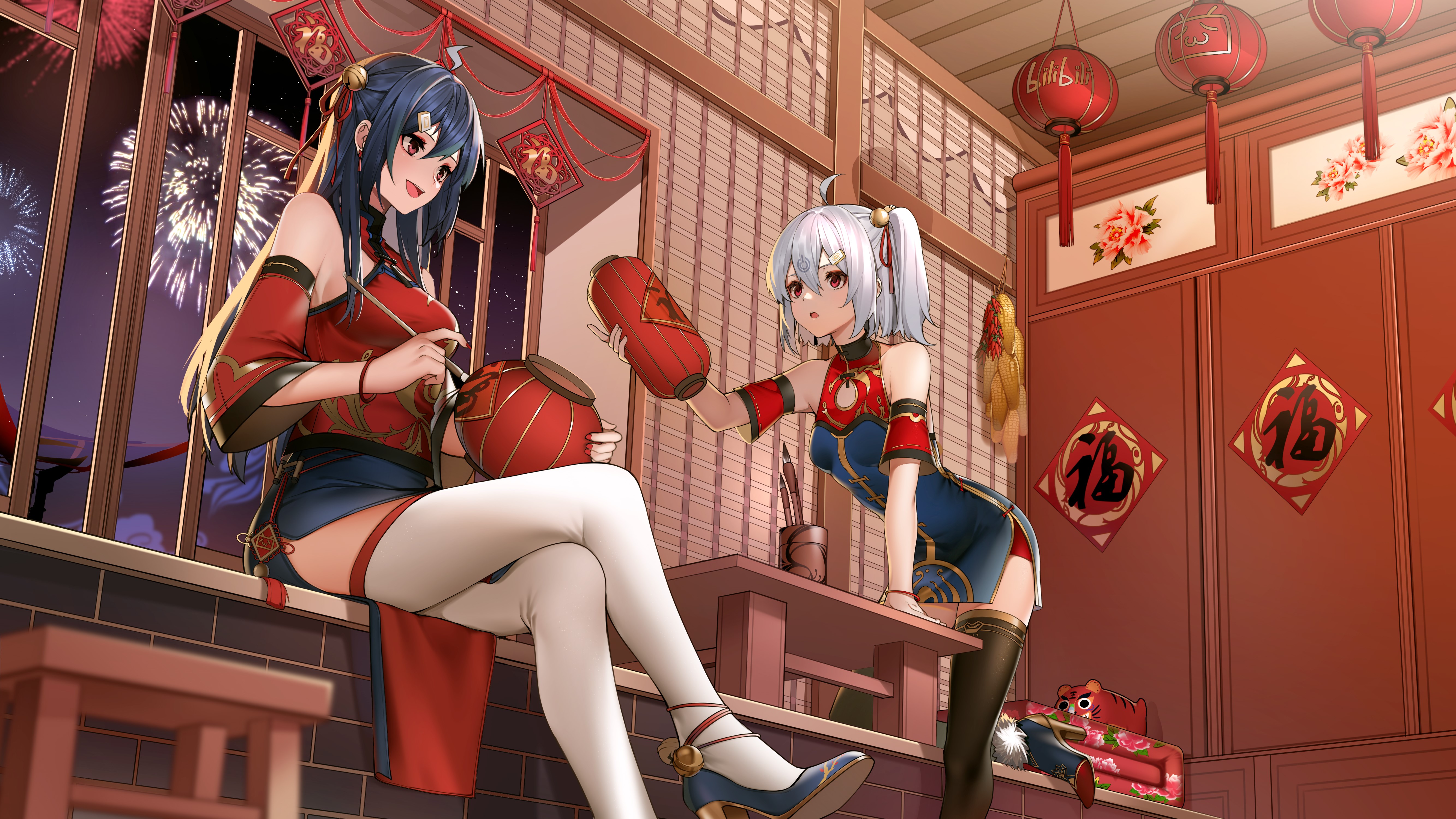 anime girls, anime, bilibili, Bili Girl 33, low-angle, HD Wallpaper