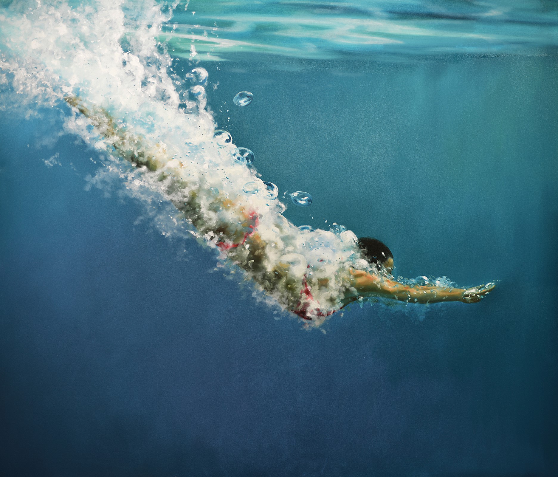 Eric Zener, painting, artwork, realistic, swimmer, women, HD Wallpaper