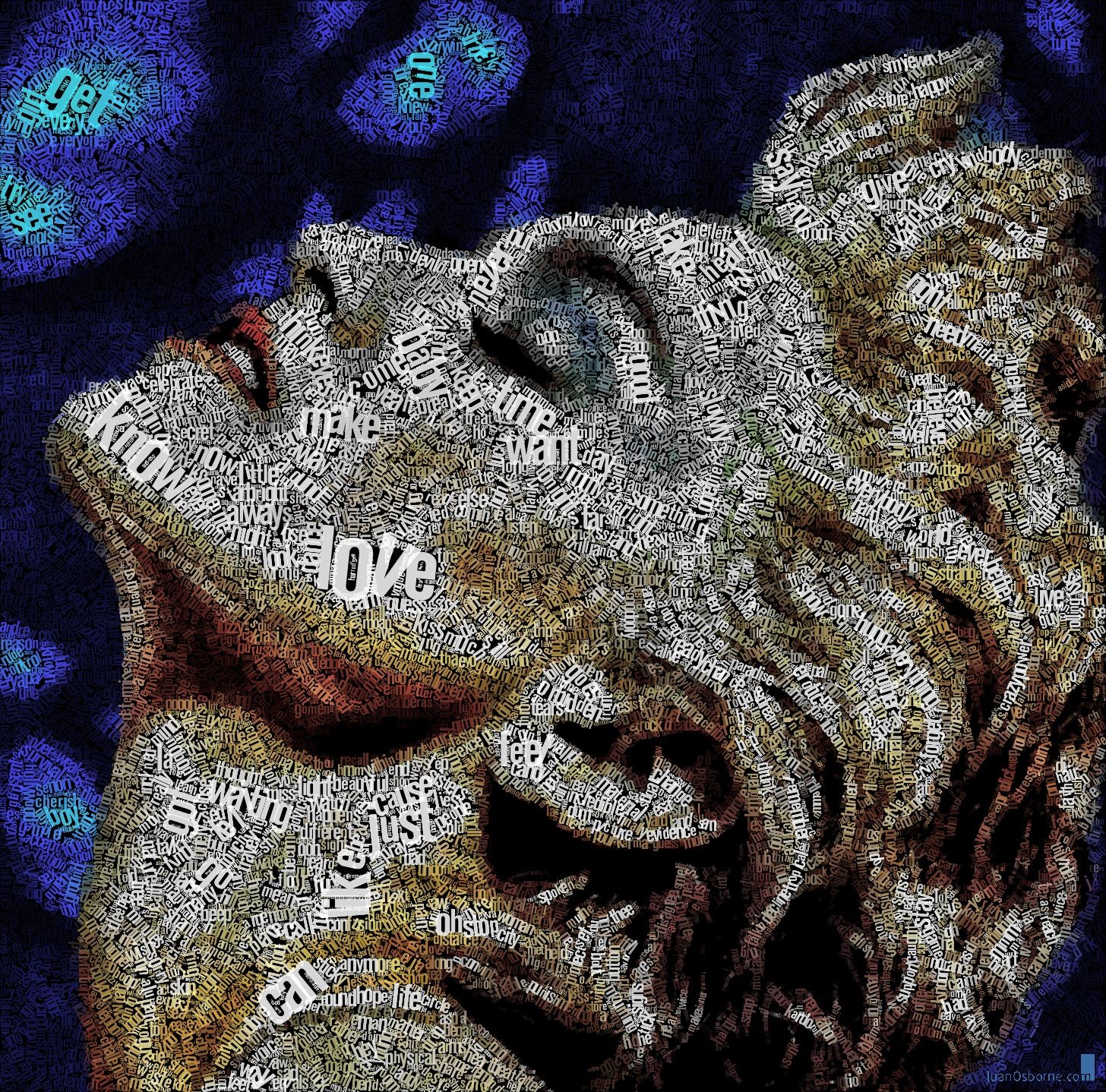 typography, word clouds, Juan Osborne, artwork, typographic portraits, Madonna, HD Wallpaper