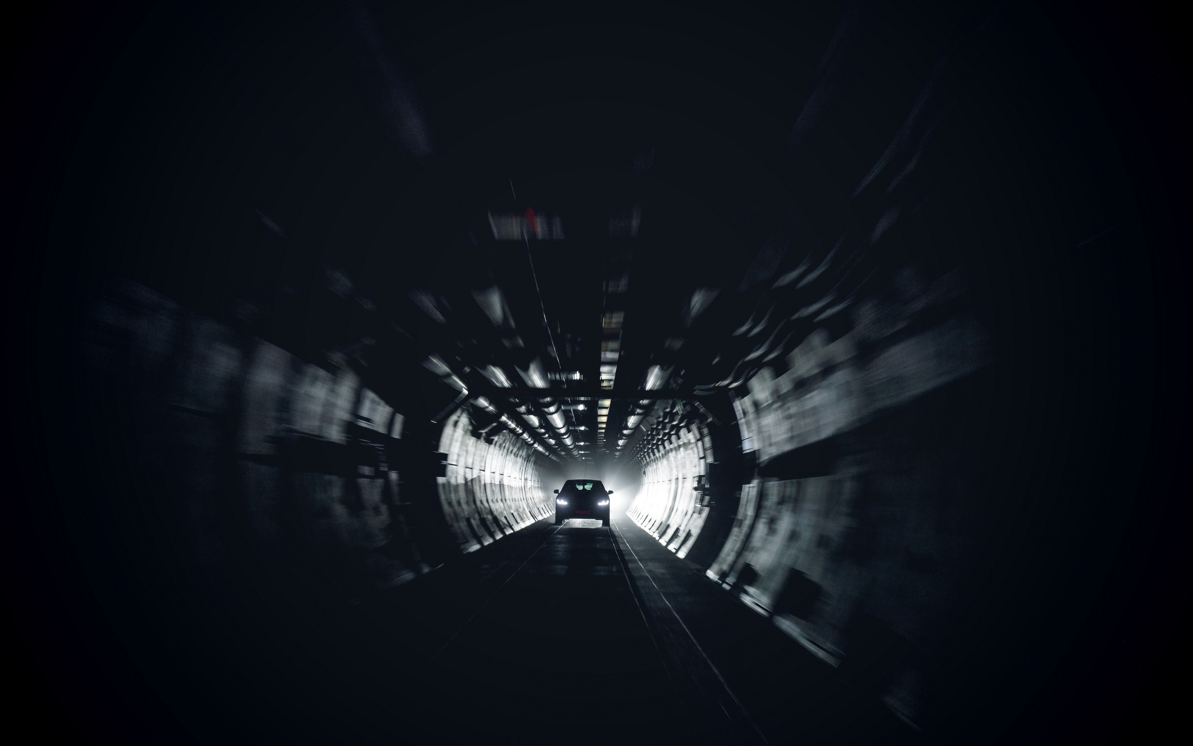 car, tunnel, vehicle, dark, HD Wallpaper