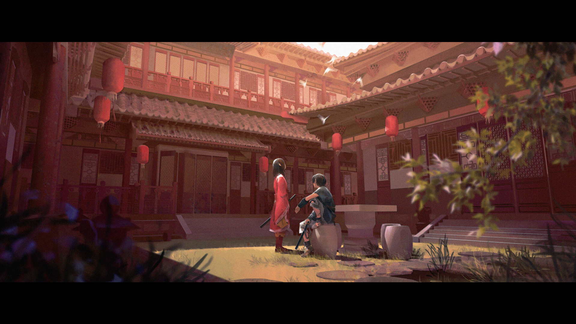 Aliya Chen, anime, Asia, fantasy art, Chinese architecture, HD Wallpaper