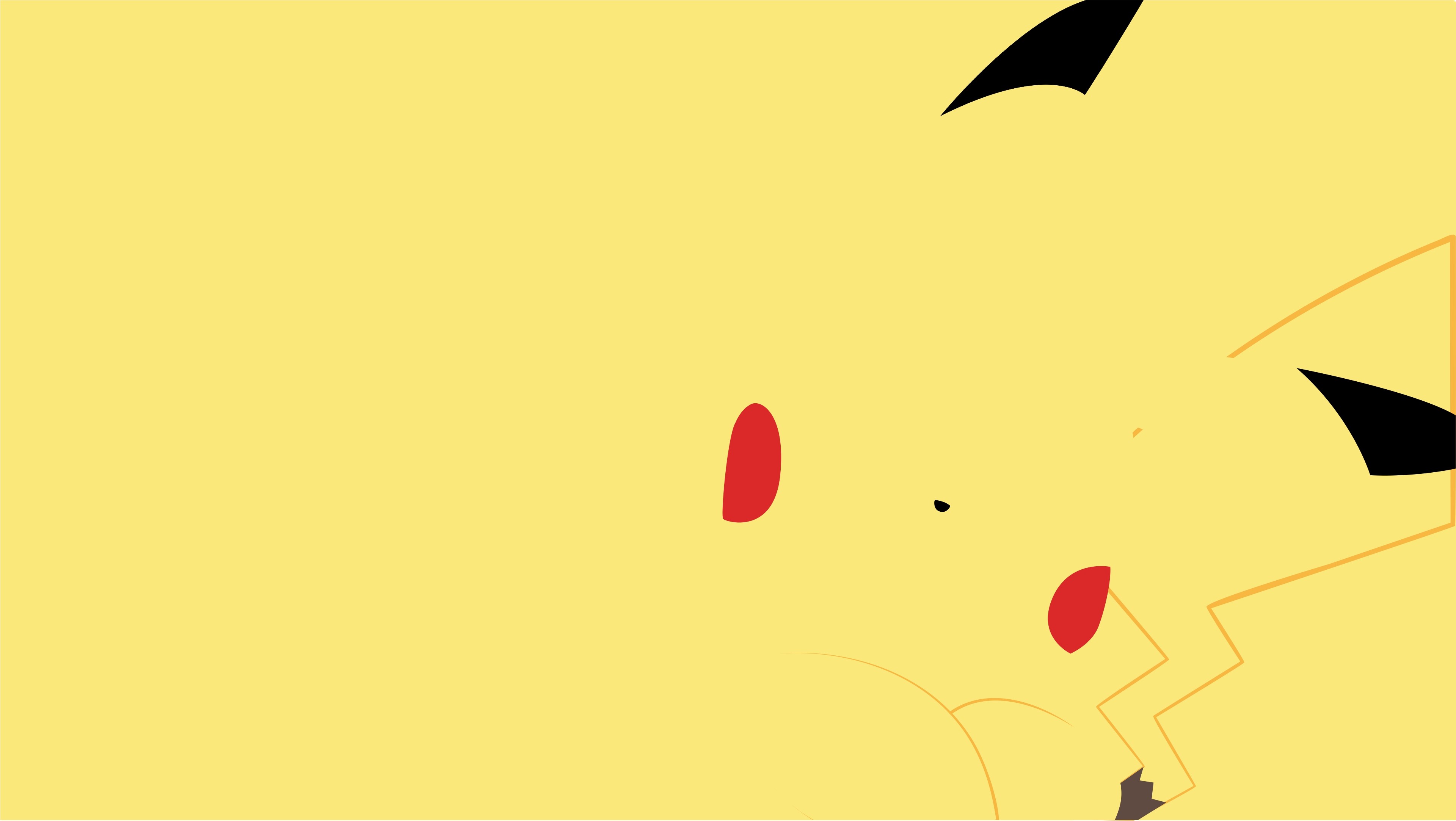 Pikachu, Pokémon, anime, minimalism, HD Wallpaper